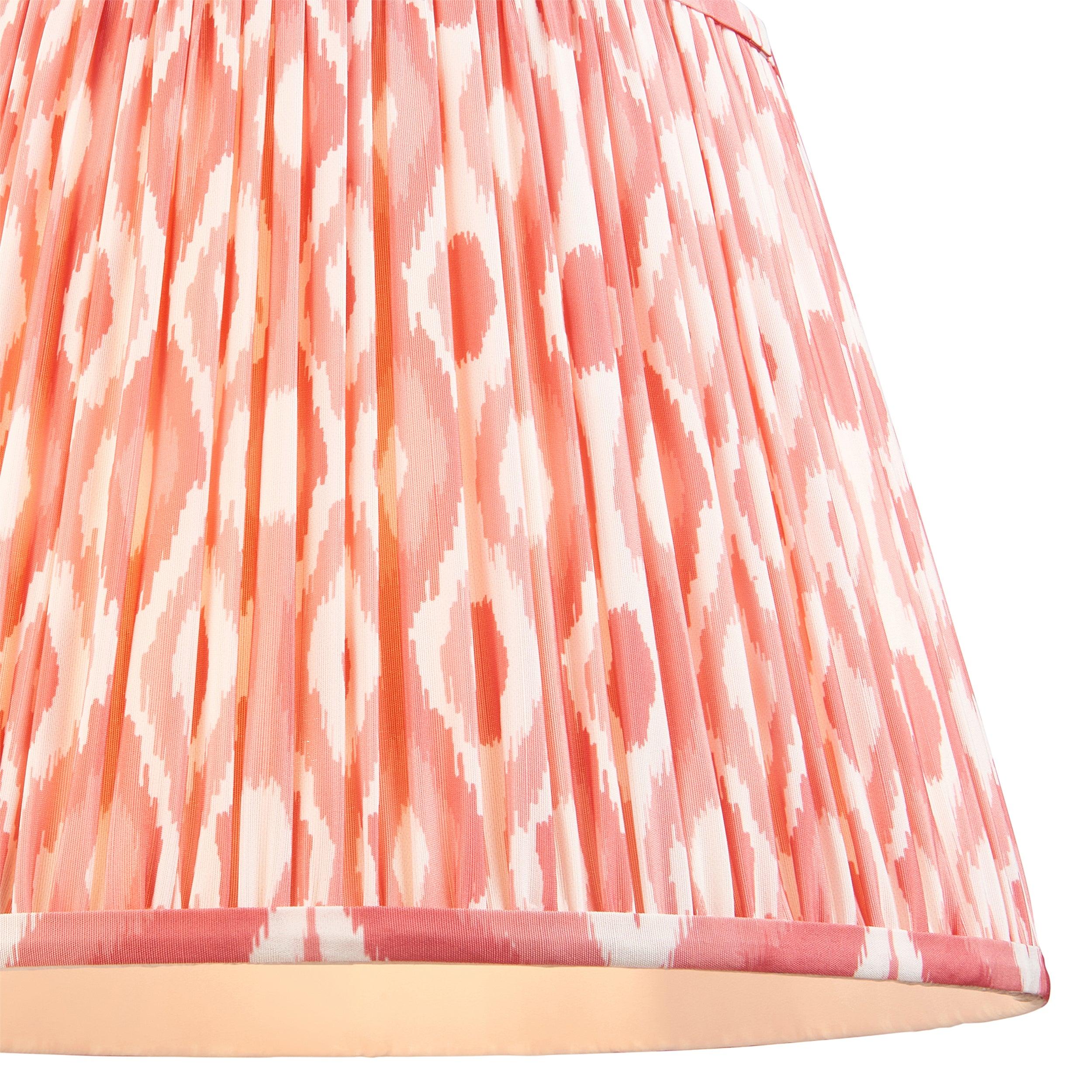 Eltham Red Braided Ceiling Pendant Light With Pink 40cm Ikat Shade