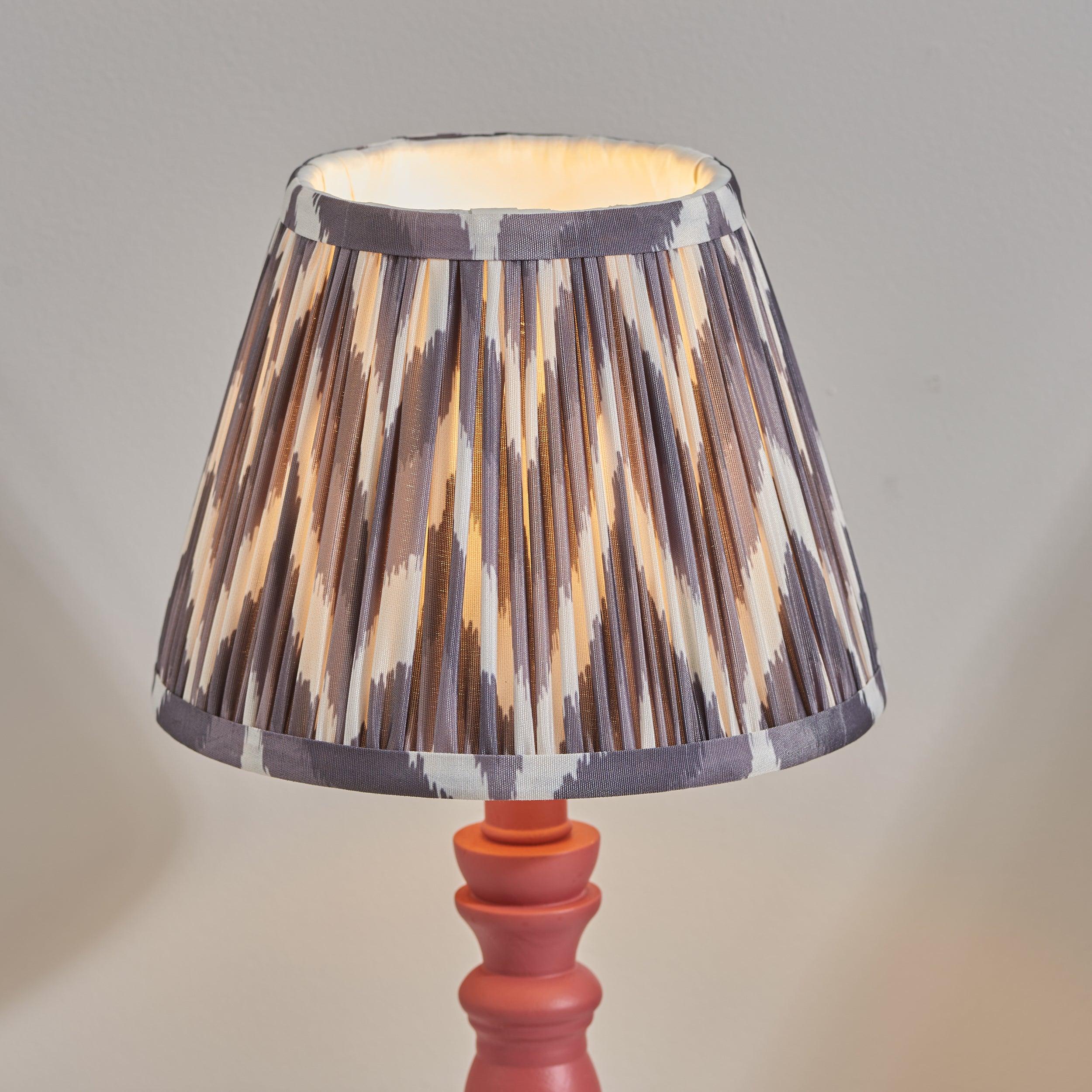 Bibury Pink Table Lamp & Zigzag 20cm Pearl Grey Shade