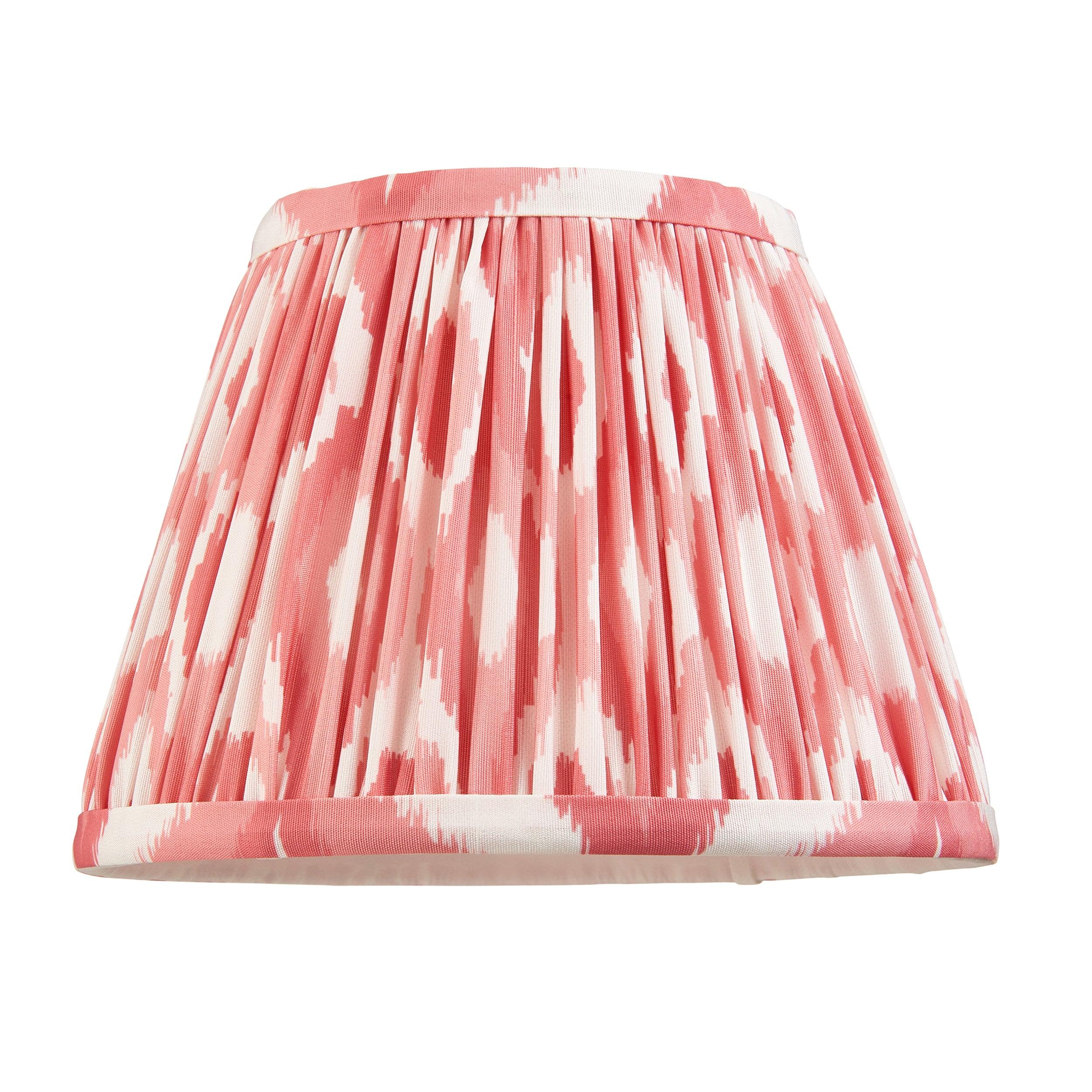 Bibury Pink Table Lamp & Ikat 20cm Coral Pink Shade