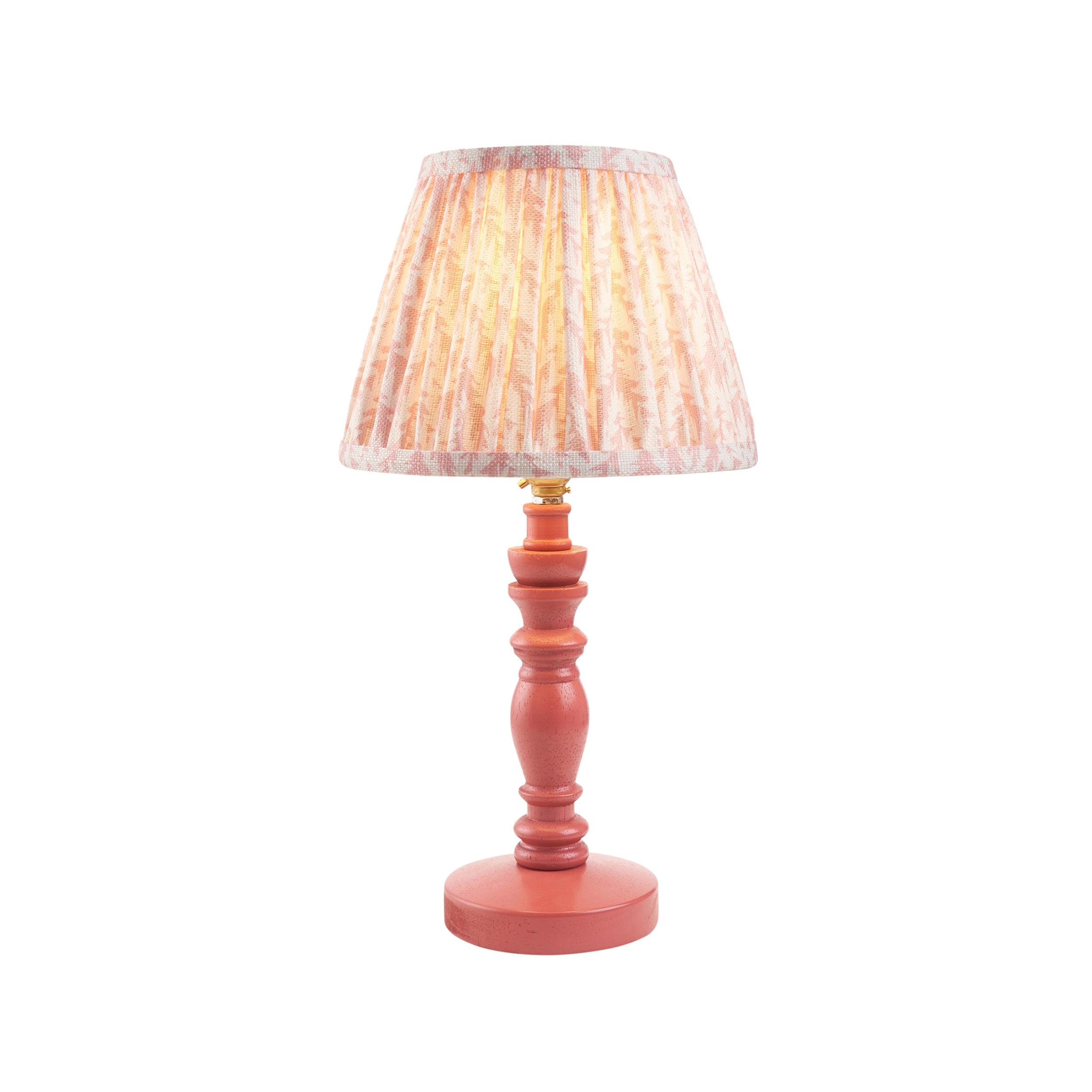Bibury Pink Table Lamp & Leaf 20cm Peachy Keen Shade