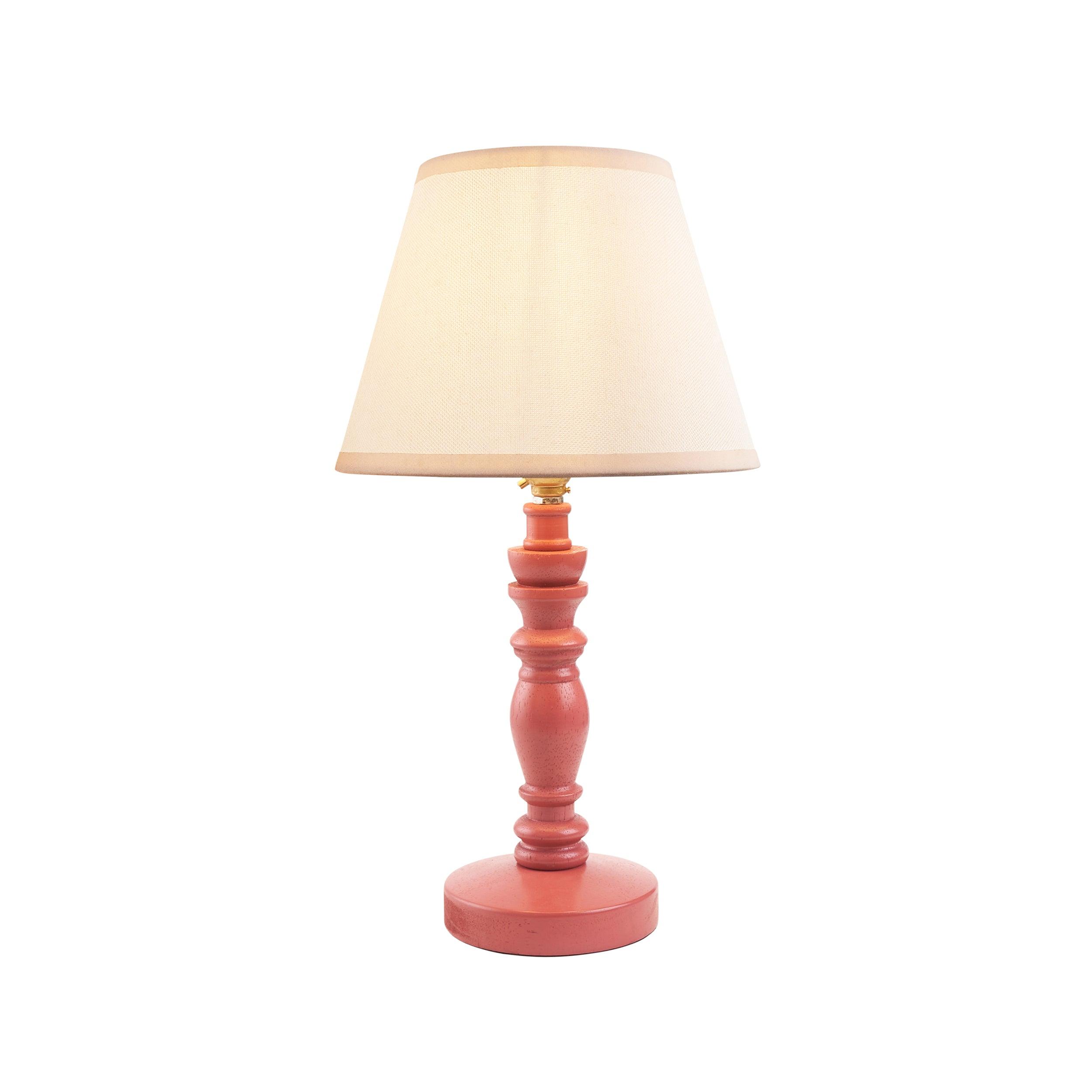 Bibury Pink Table Lamp & Ivy 20cm Vintage White Shade