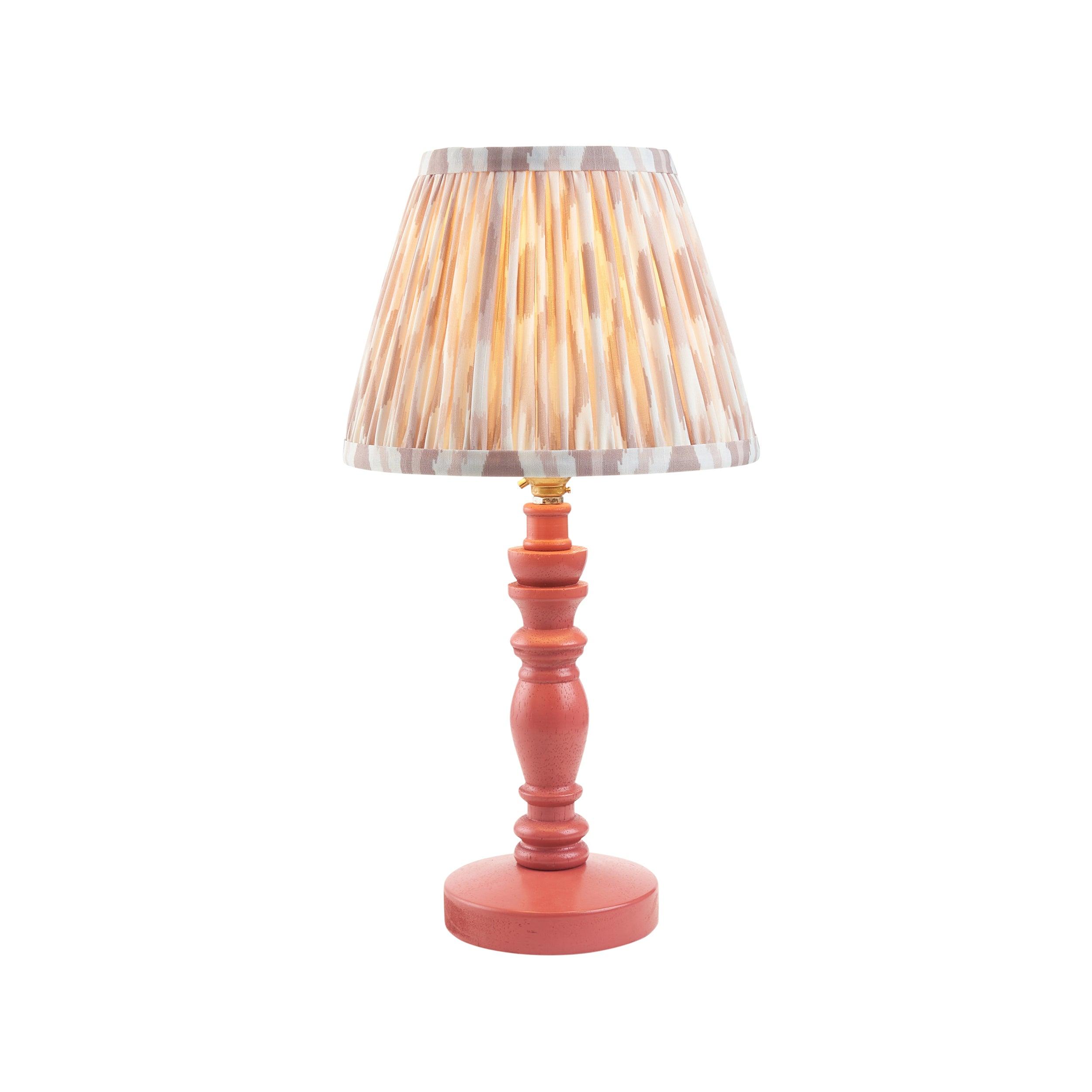 Bibury Pink Table Lamp & Ikat 20cm Neutral Shade