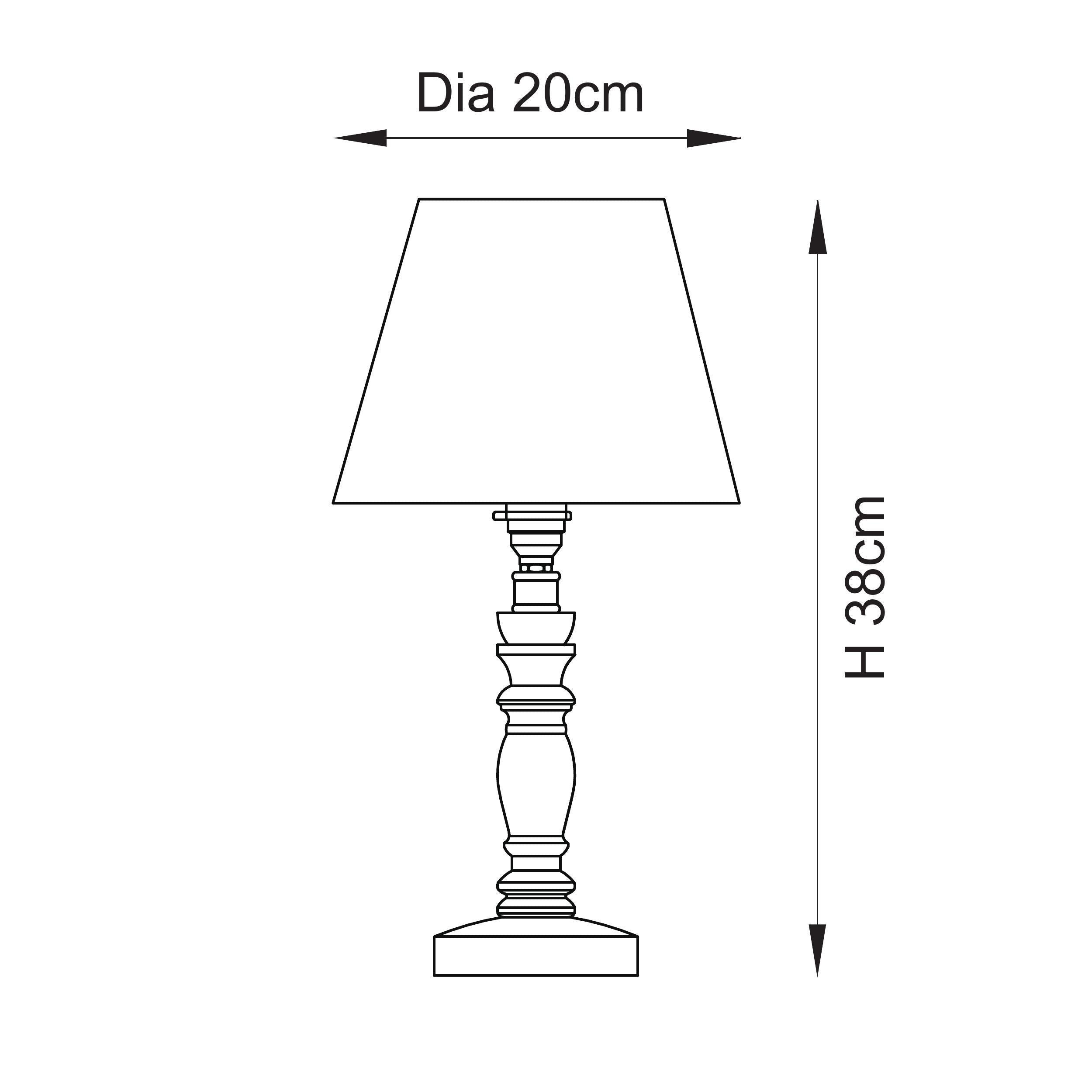 Bibury Wooden Table Lamp & Ripple 20cm Marlin Blue Shade