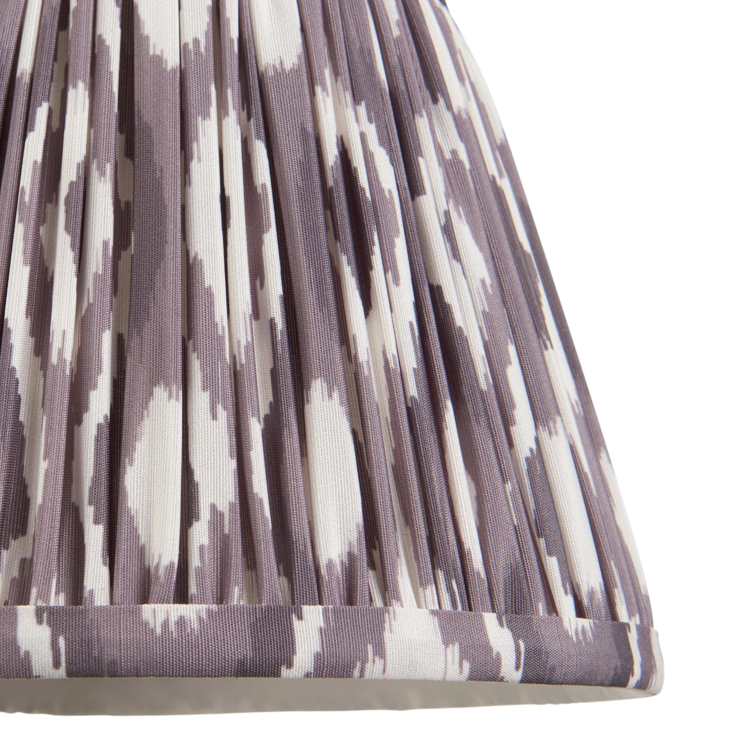 Bibury Wooden Table Lamp & Ikat 20cm Pearl Grey Shade