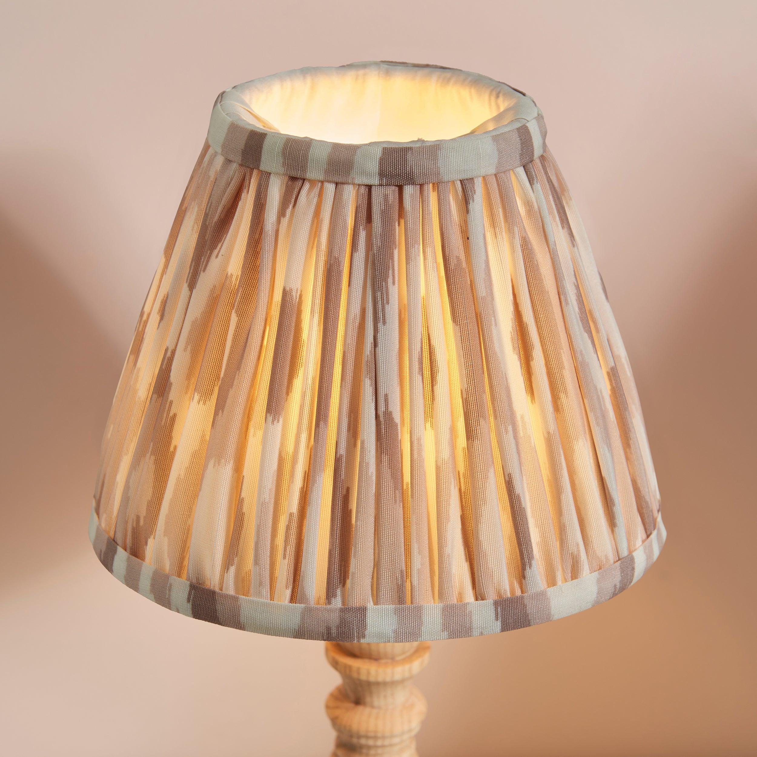 Bibury Wooden Table Lamp & Ikat 20cm Neutral Shade