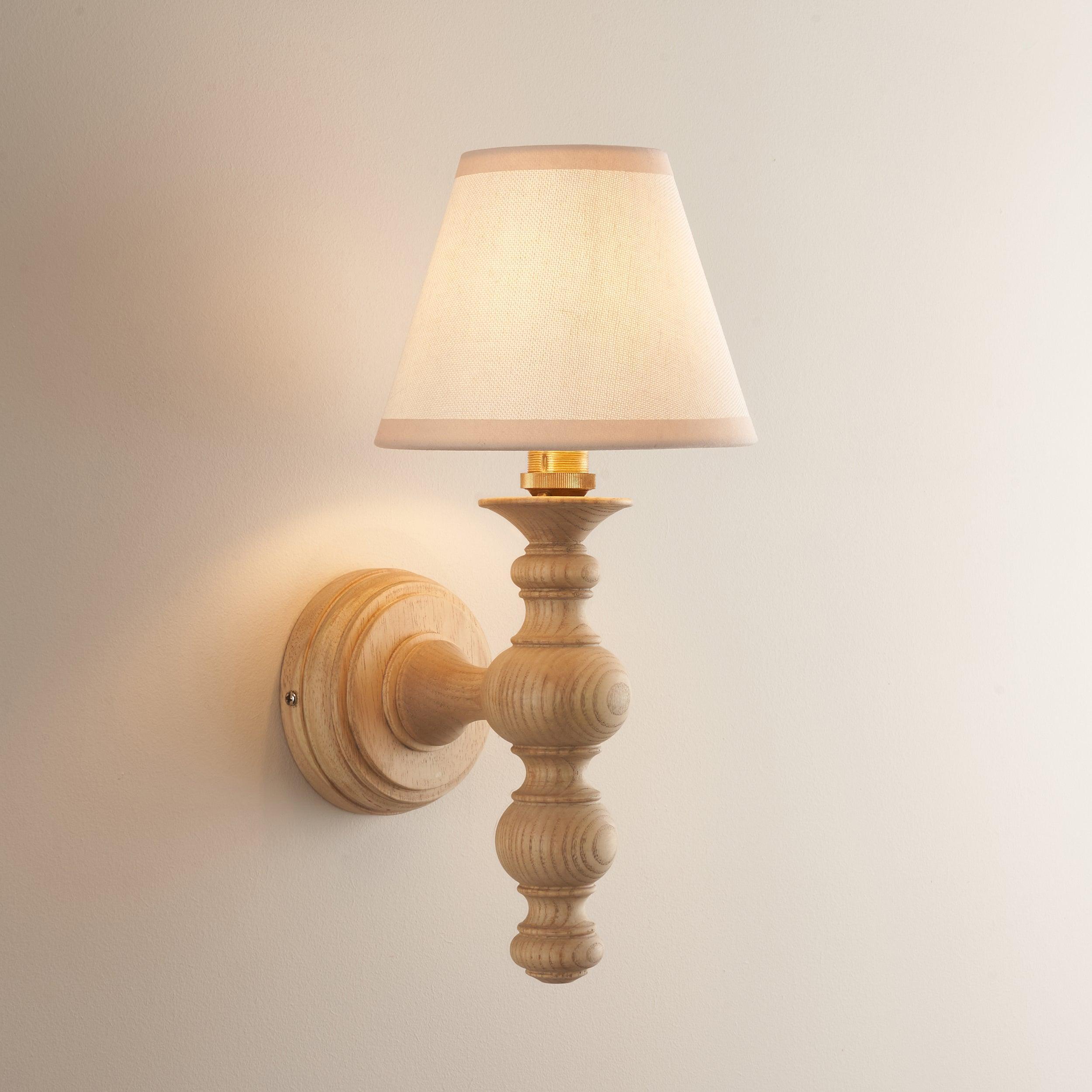 Bibury Wooden Wall Light & 16cm Shade