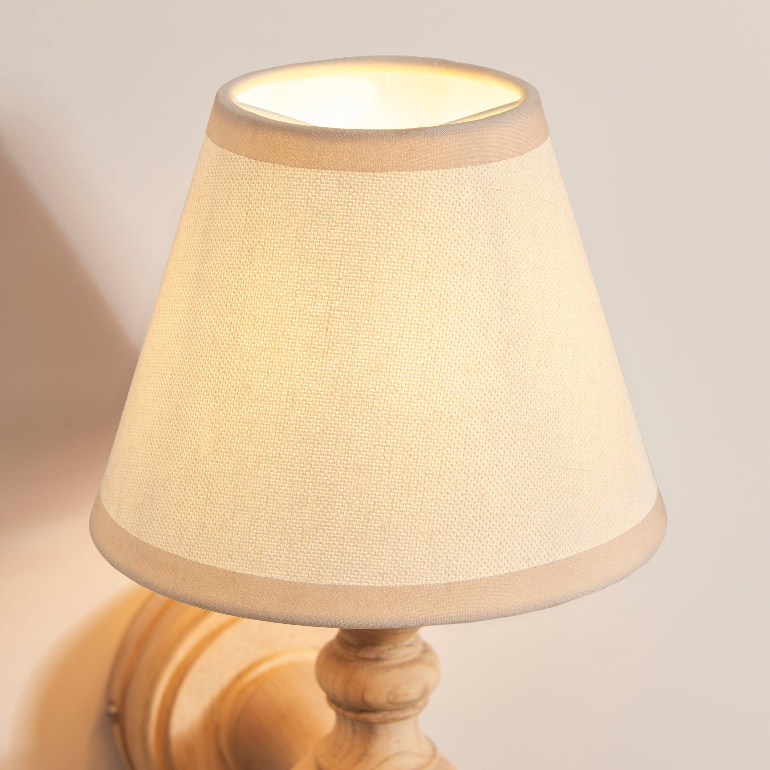 Bibury Wooden Wall Light & Ivy 16cm Vintage white Shade