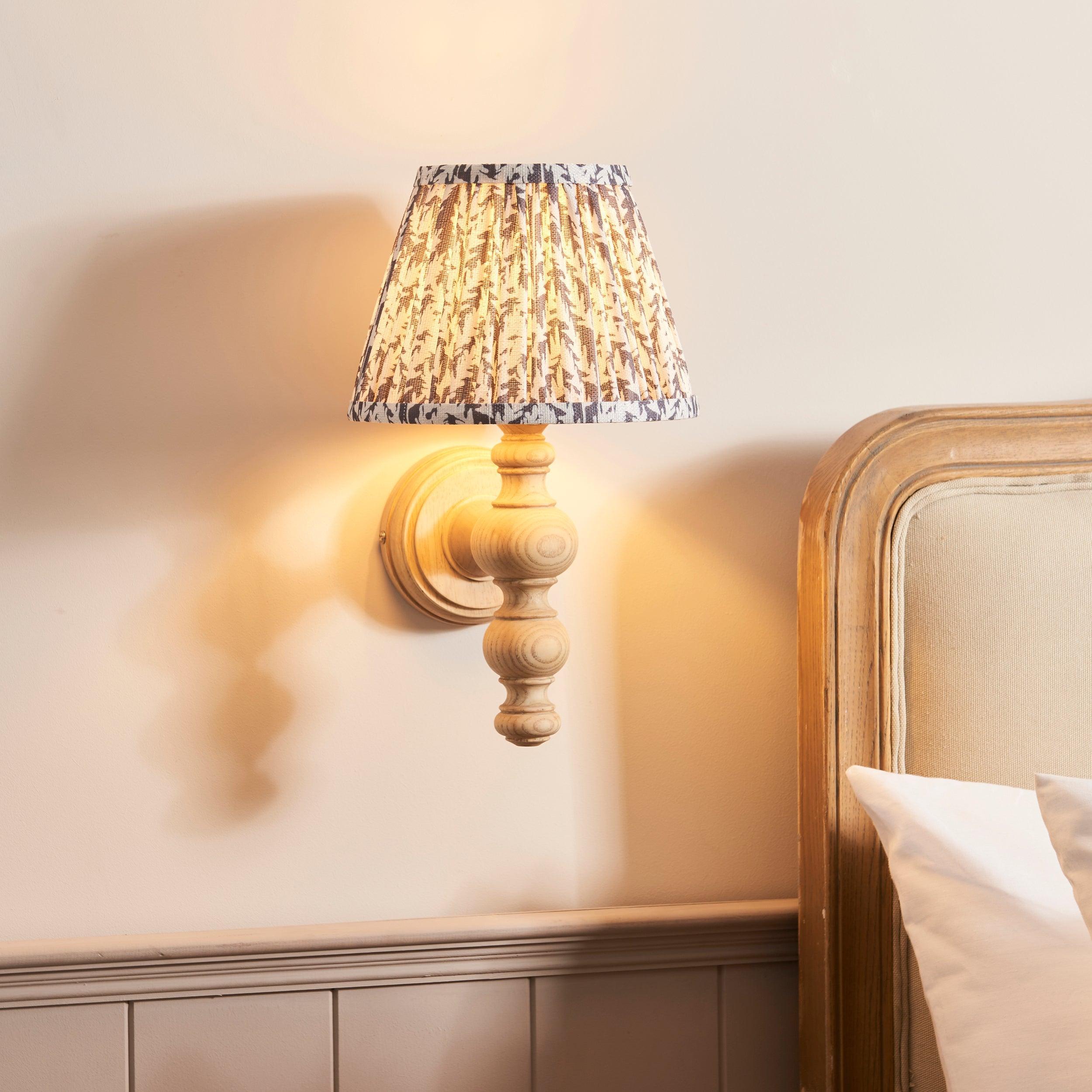 Bibury Wooden Wall Light & 20cm Shade