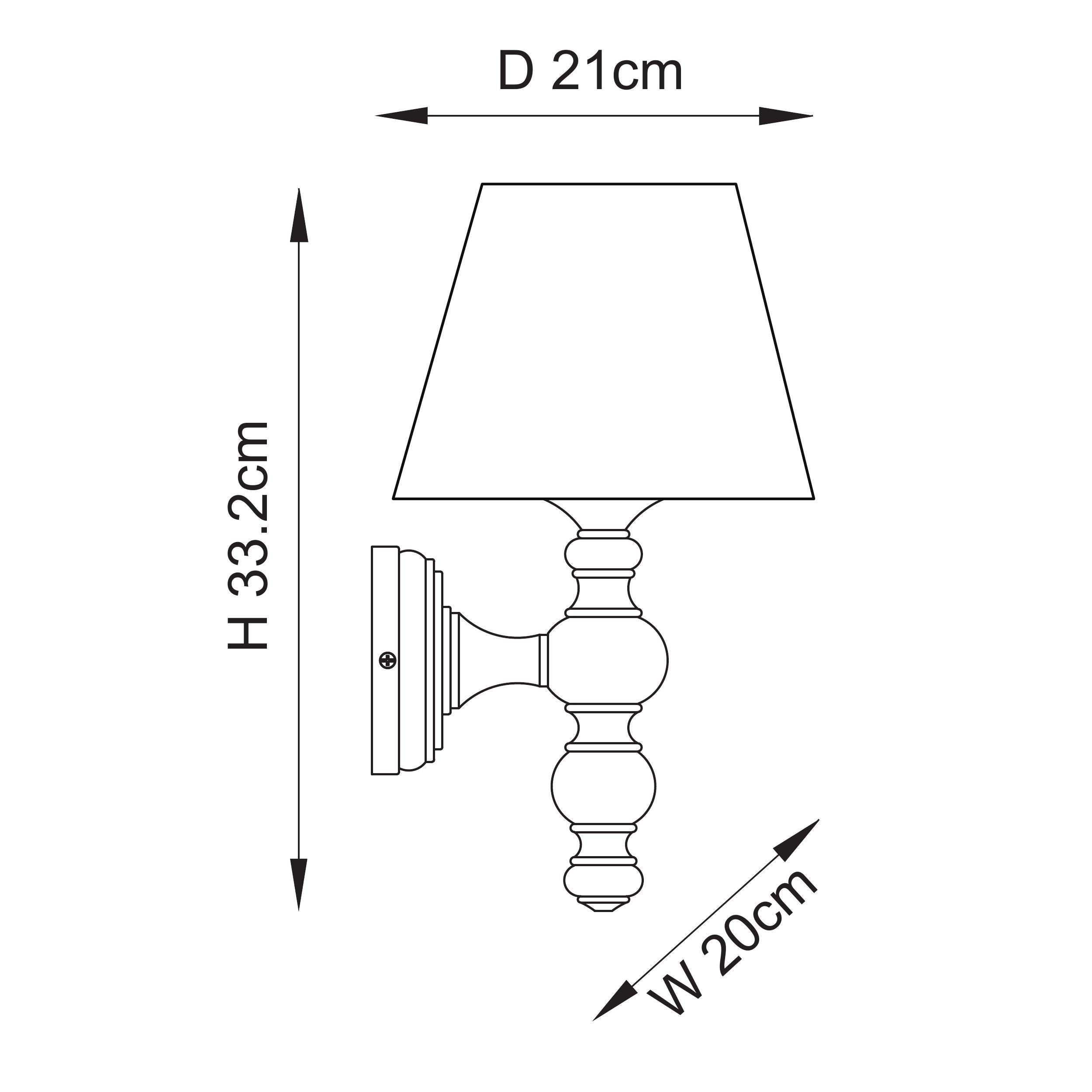 Bibury Wooden Wall Light & Zigzag 20cm Apricot Orange Shade