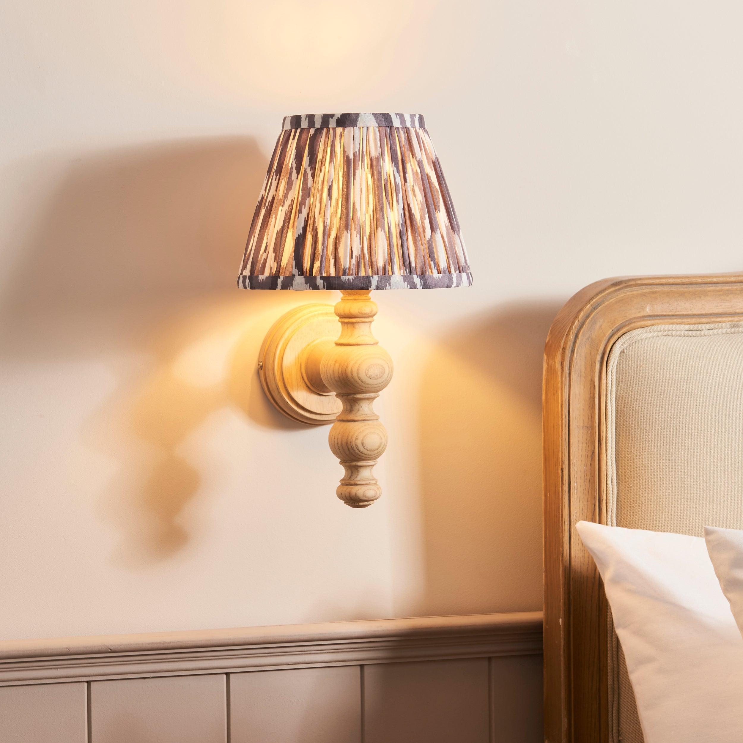 Bibury Wooden Wall Light & 20cm Shade