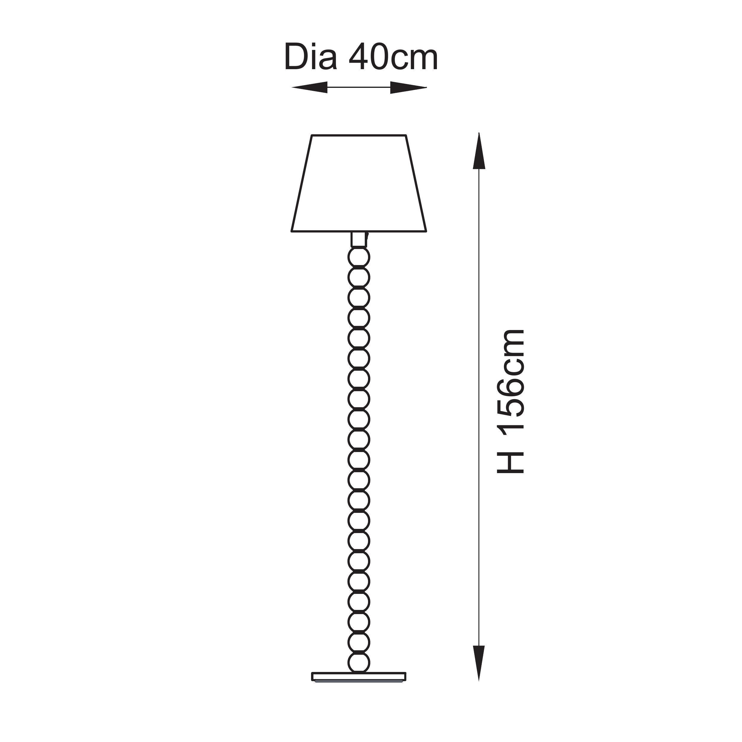 Cane Bamboo Floor Lamp & Ikat 40cm Neutral Shade
