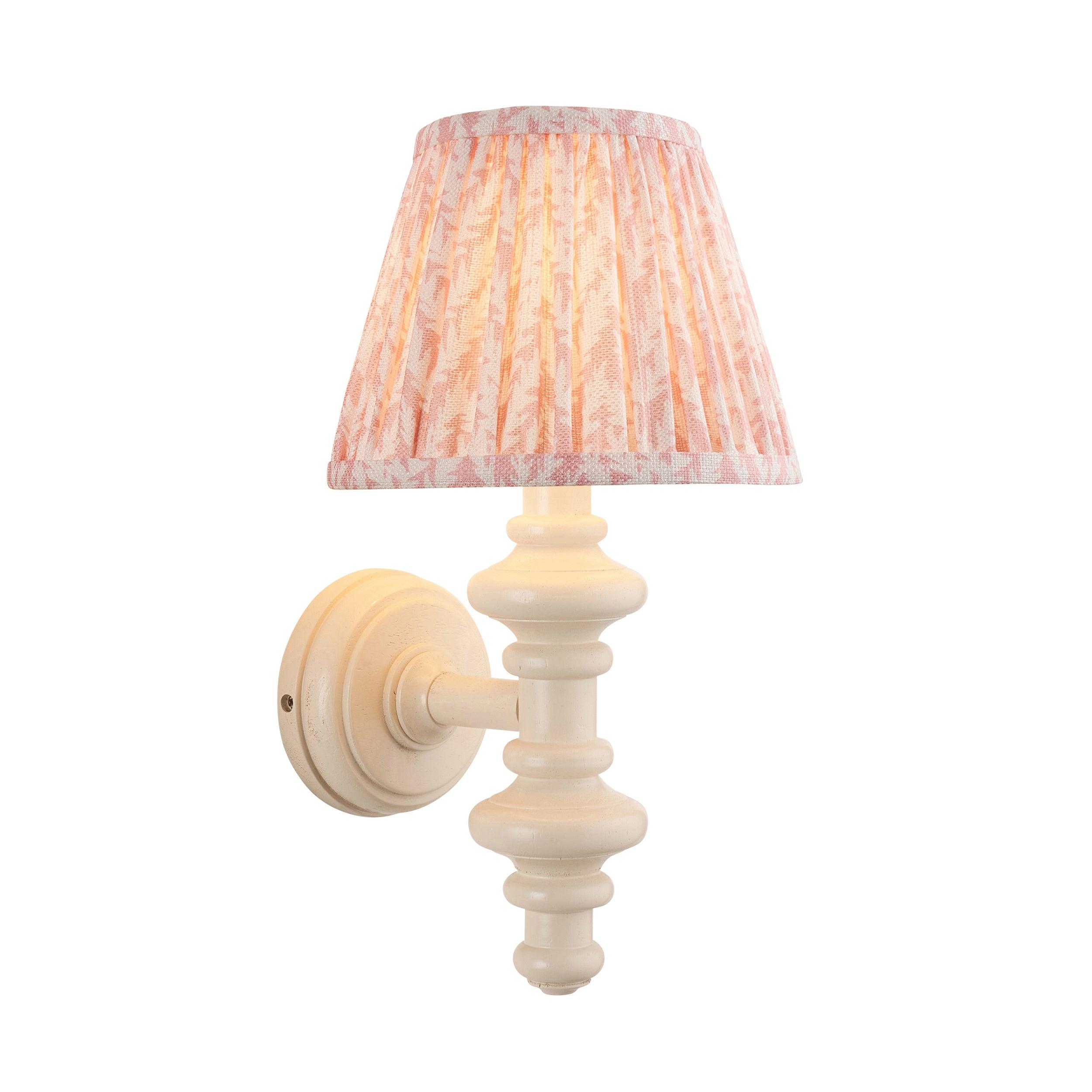 Carnaby White Wall Light & Leaf 20cm Peachy keen Shade