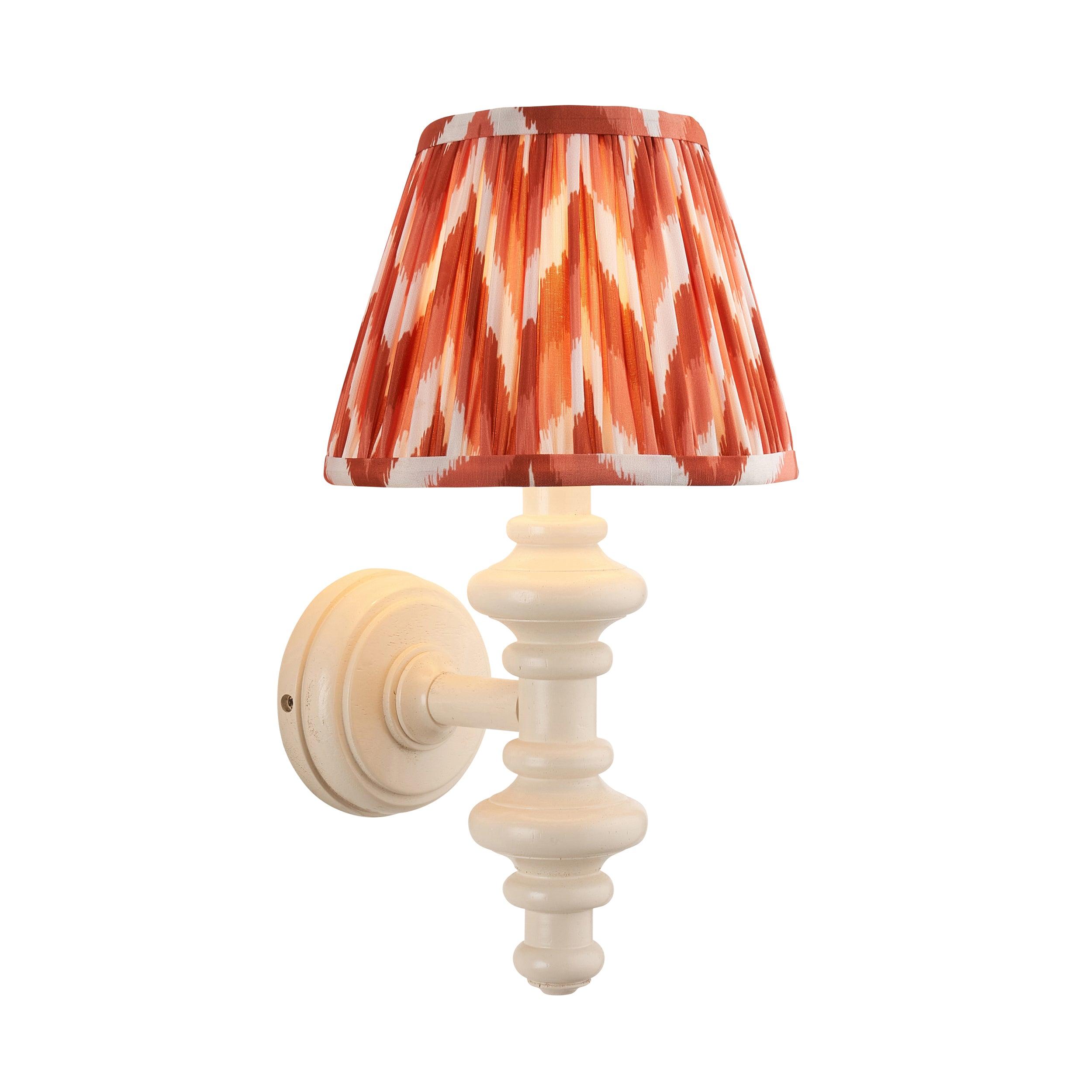 Carnaby White Wall Light & Zigzag 20cm Apricot Orange Shade