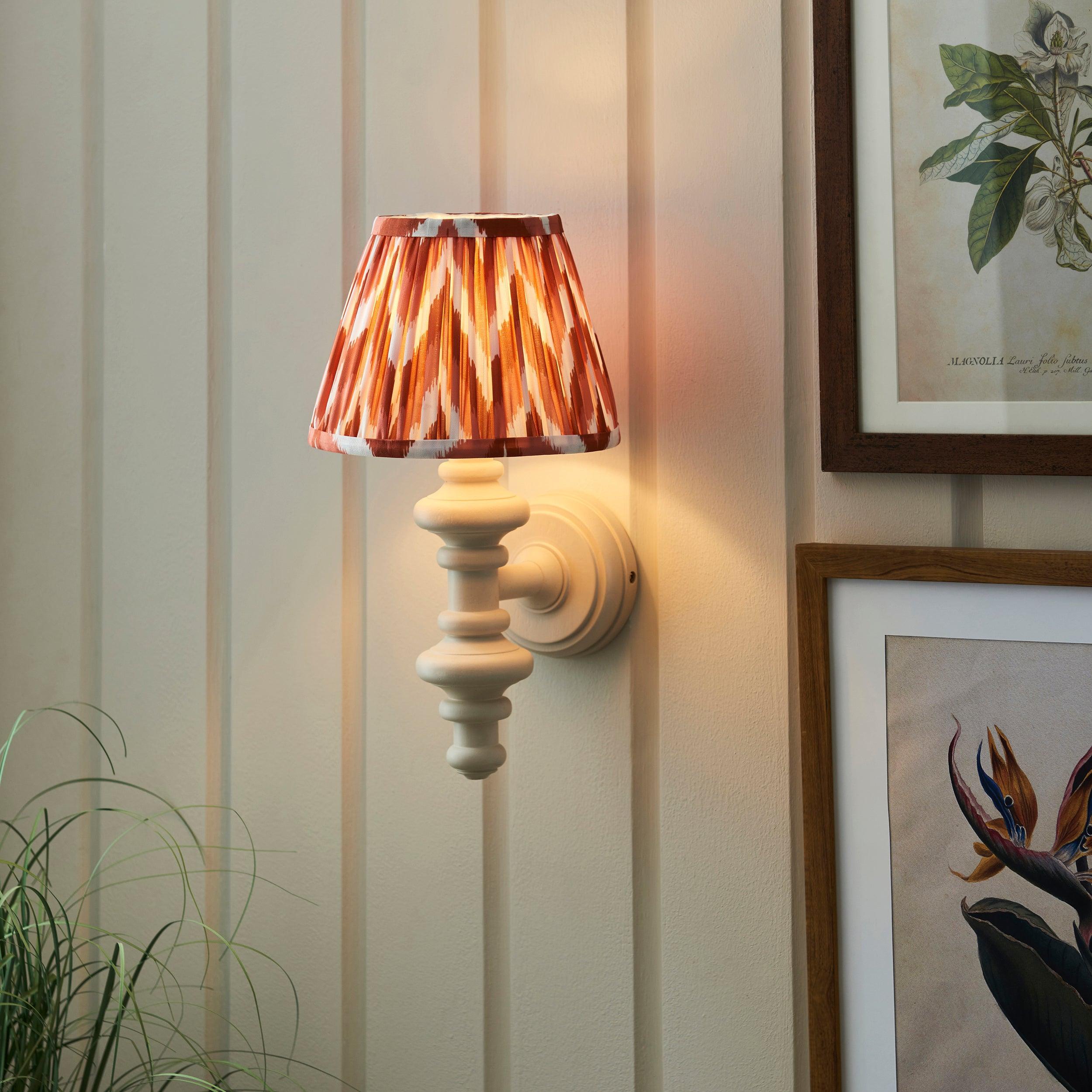 Carnaby White Wooden Wall Light With 20cm Shade