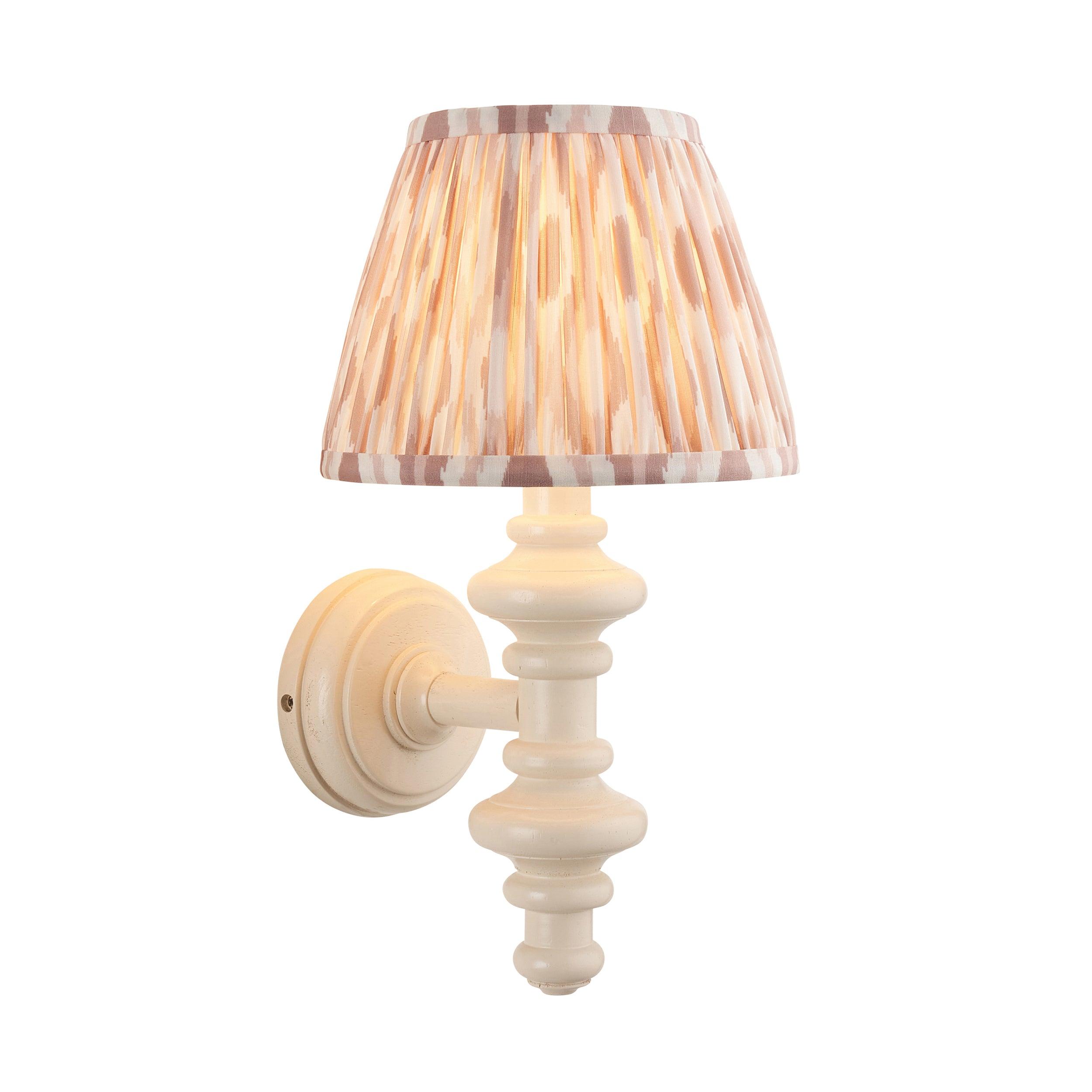 Carnaby White Wall Light & Ikat 20cm Neutral Shade