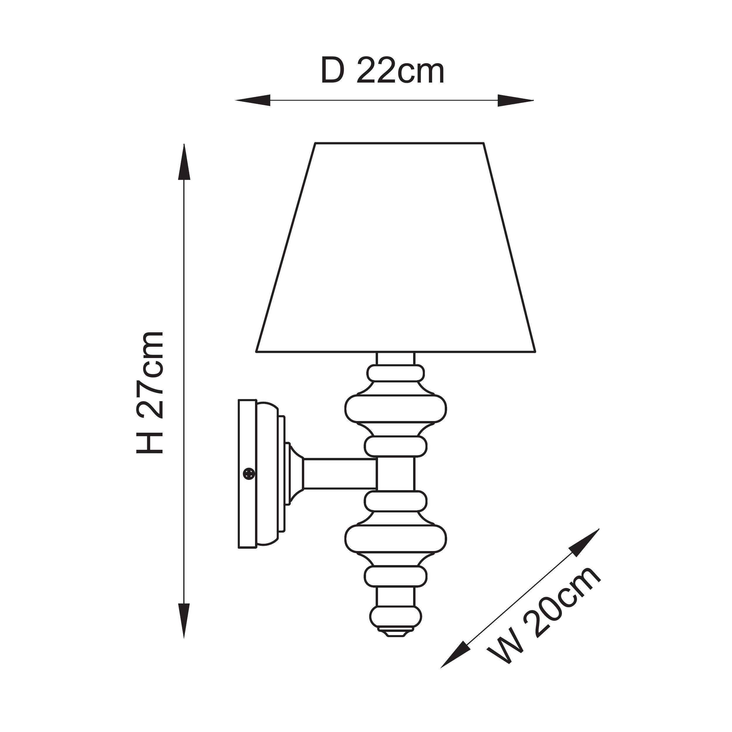 Carnaby Green Wooden Wall Light With 20cm Shade