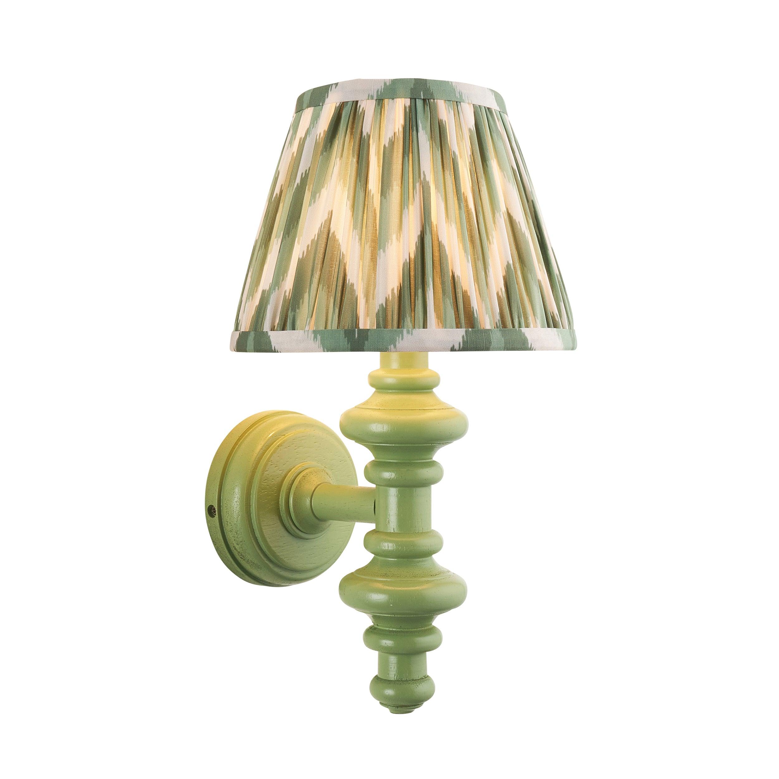 Carnaby Green Wall Light & Zigzag 20cm Cotswold Green Shade