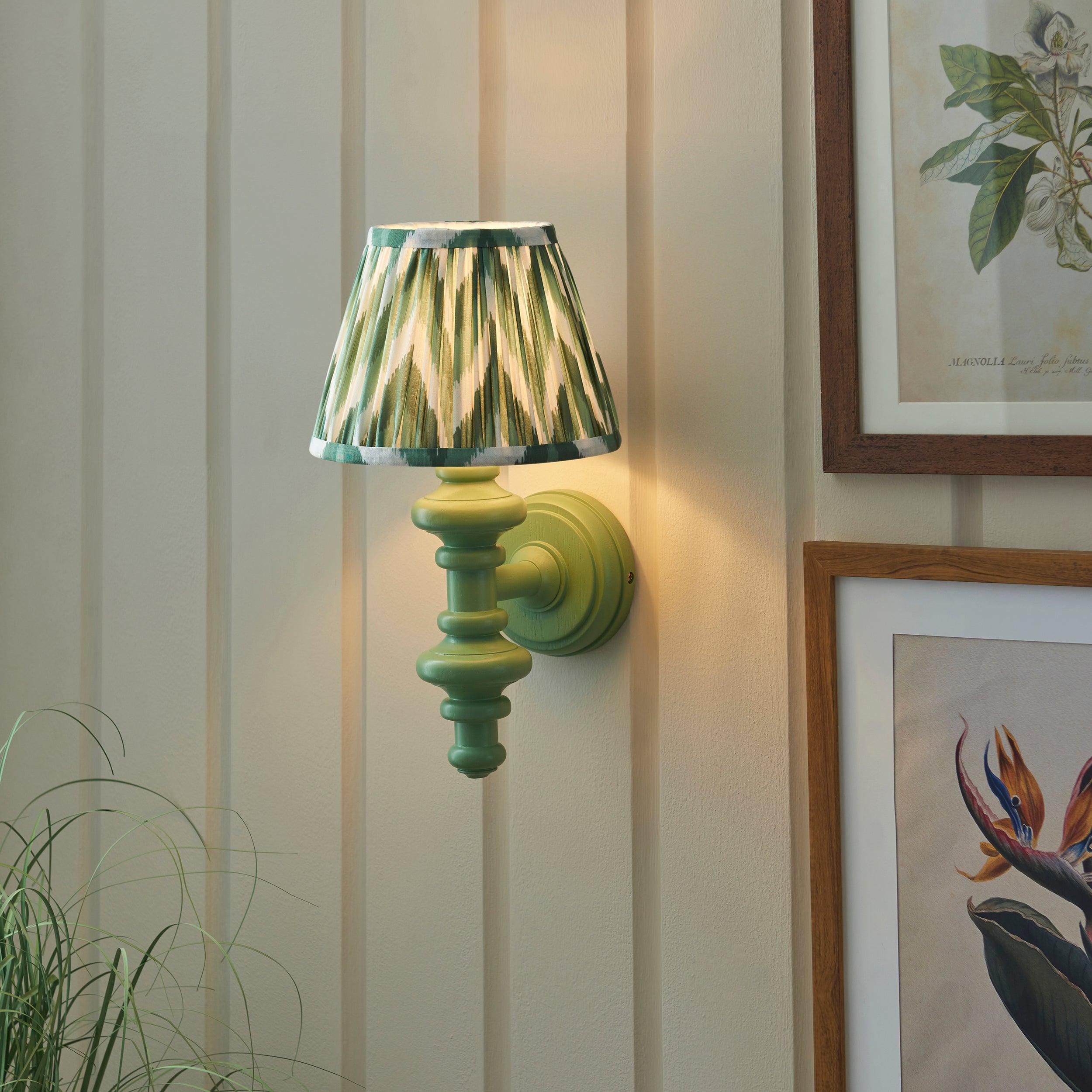 Carnaby Green Wall Light & Zigzag 20cm Cotswold Green Shade