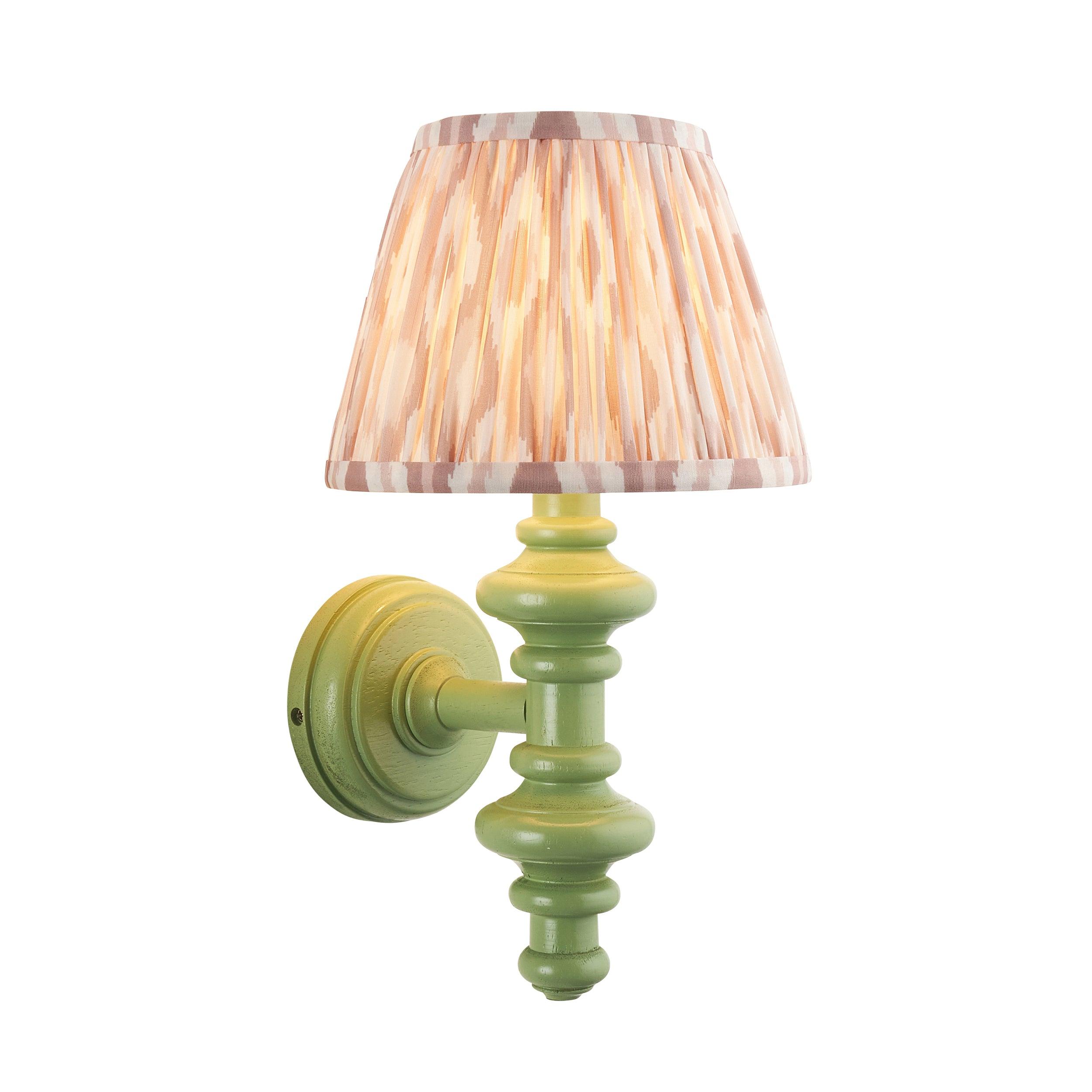 Carnaby Green Wall Light & Ikat 20cm Neutral Shade