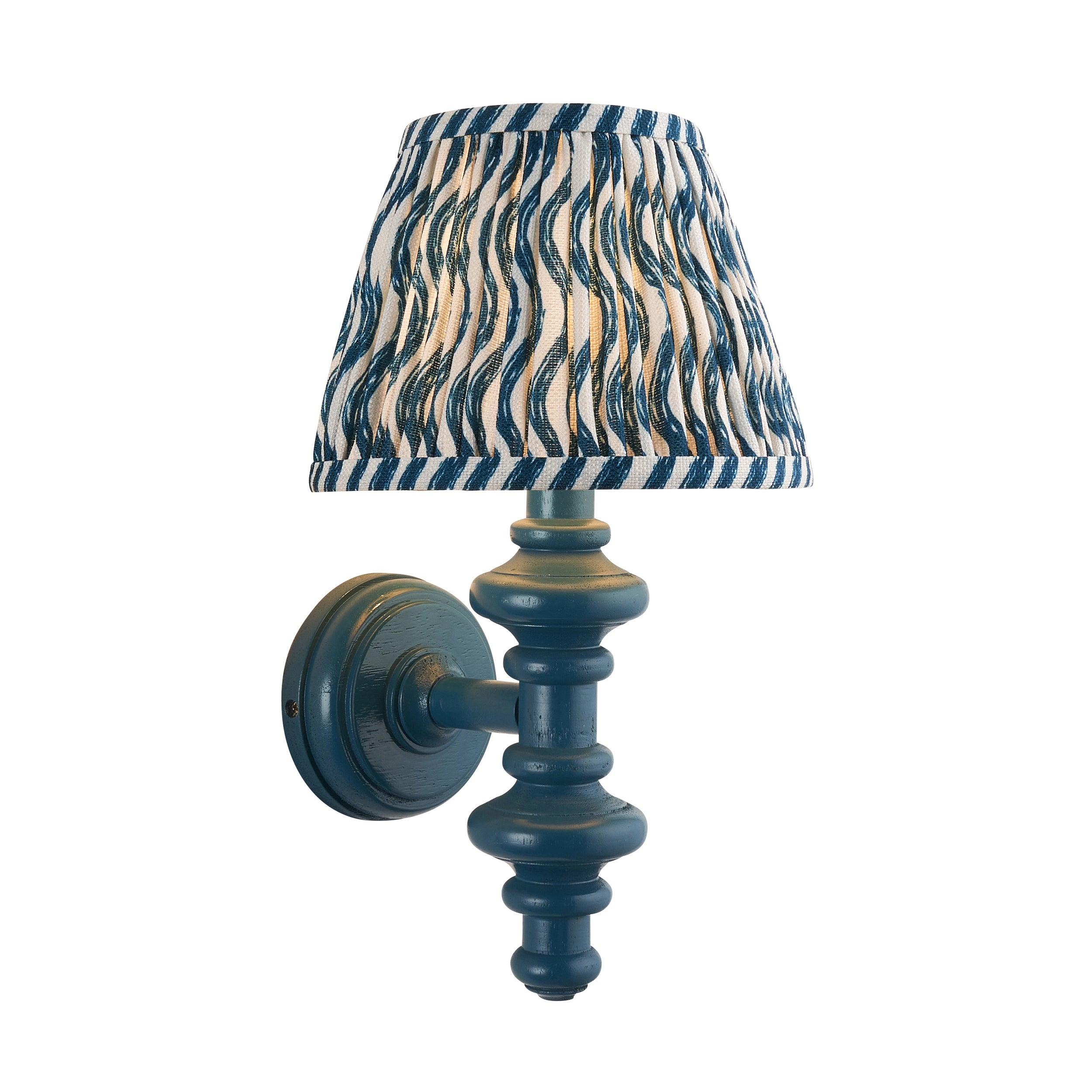 Carnaby Blue Wall Light & Ripple 20cm Marlin Blue Shade