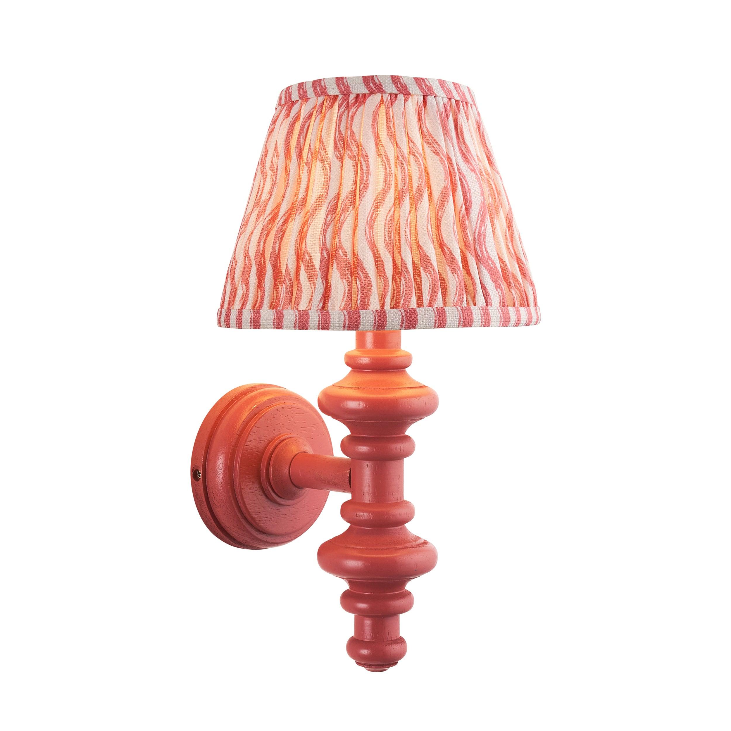 Carnaby Pink Wall Light & Ripple 20cm Coral Pink Shade