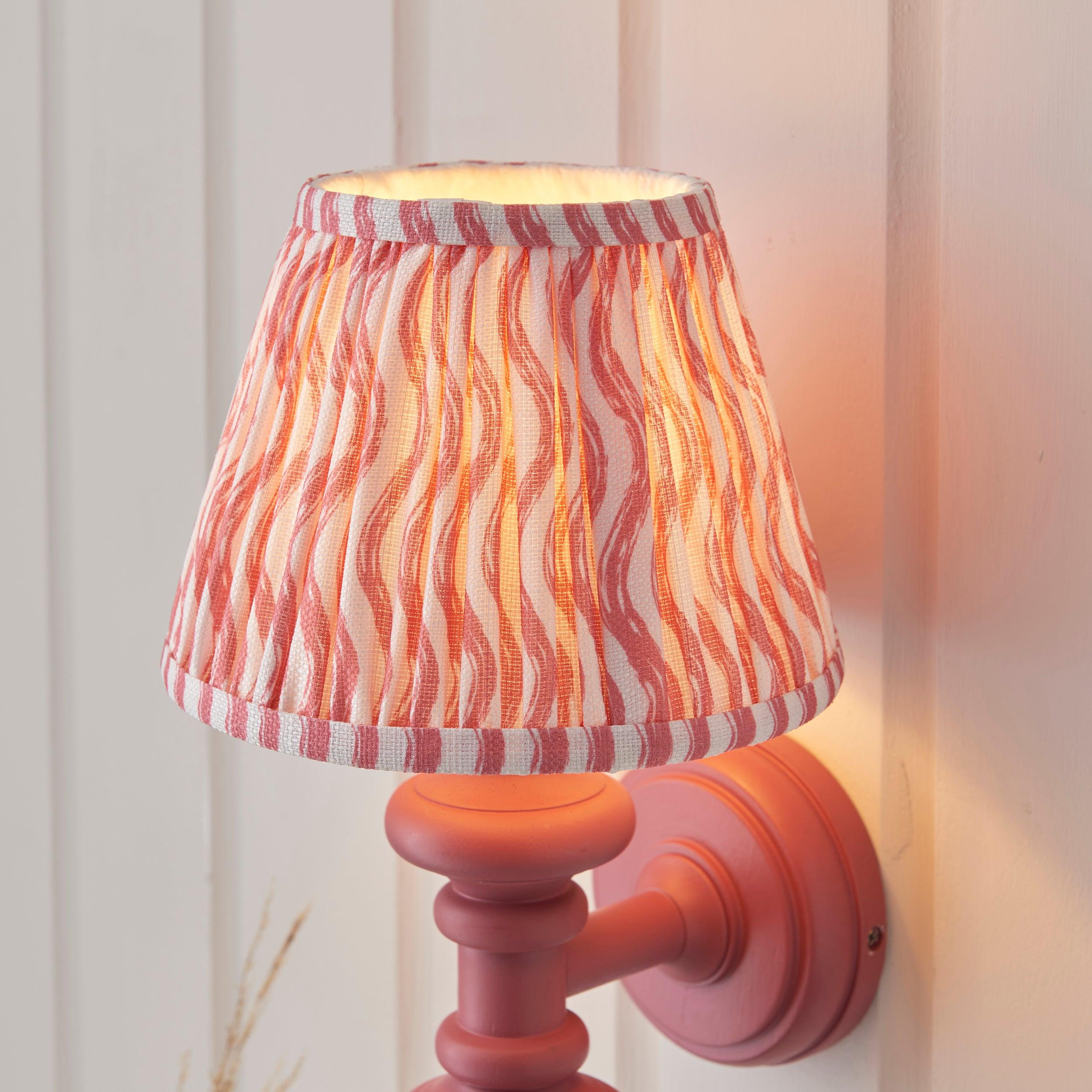 Carnaby Pink Wall Light & Ripple 20cm Coral Pink Shade