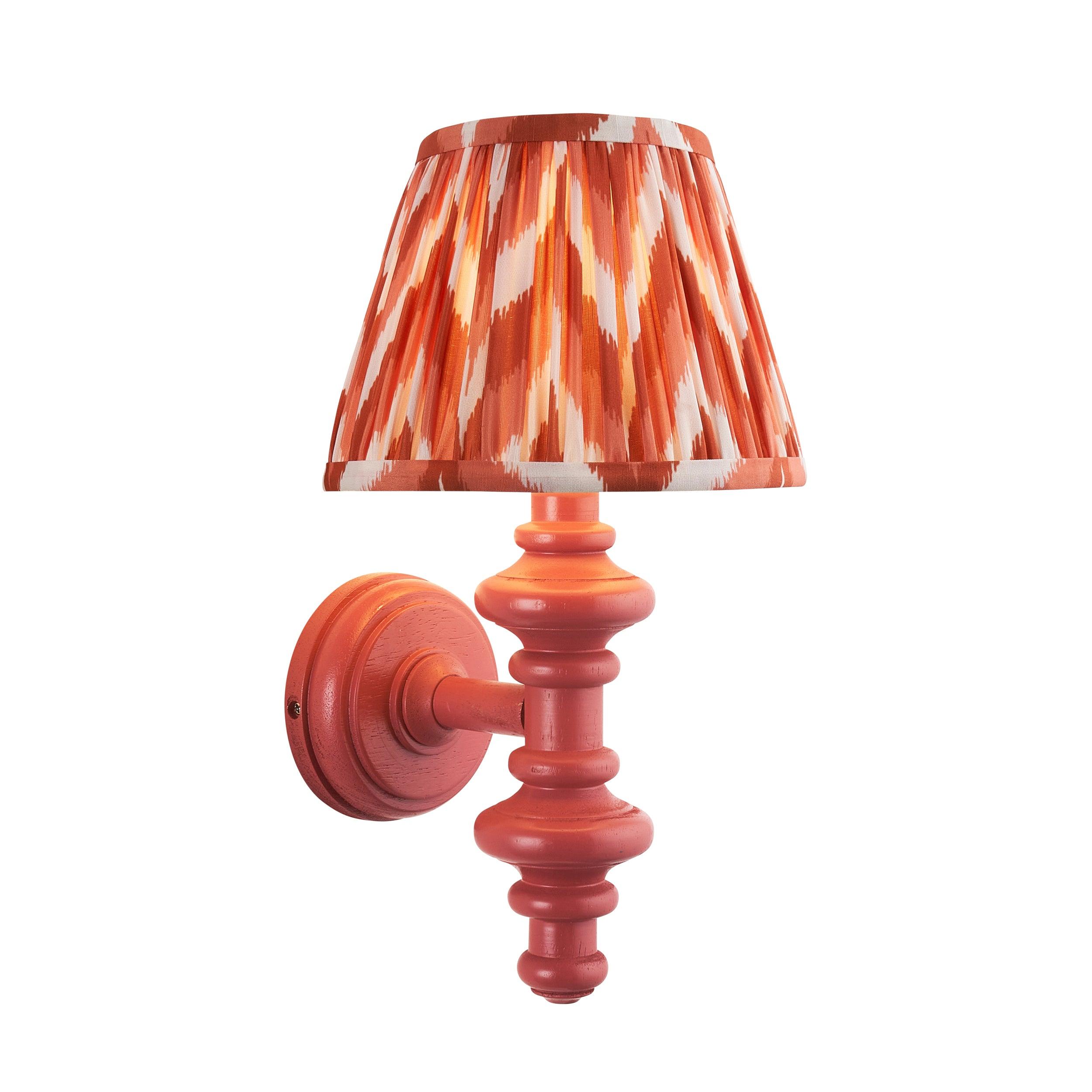 Carnaby Pink Wall Light & Zigzag 20cm Apricot Orange Shade
