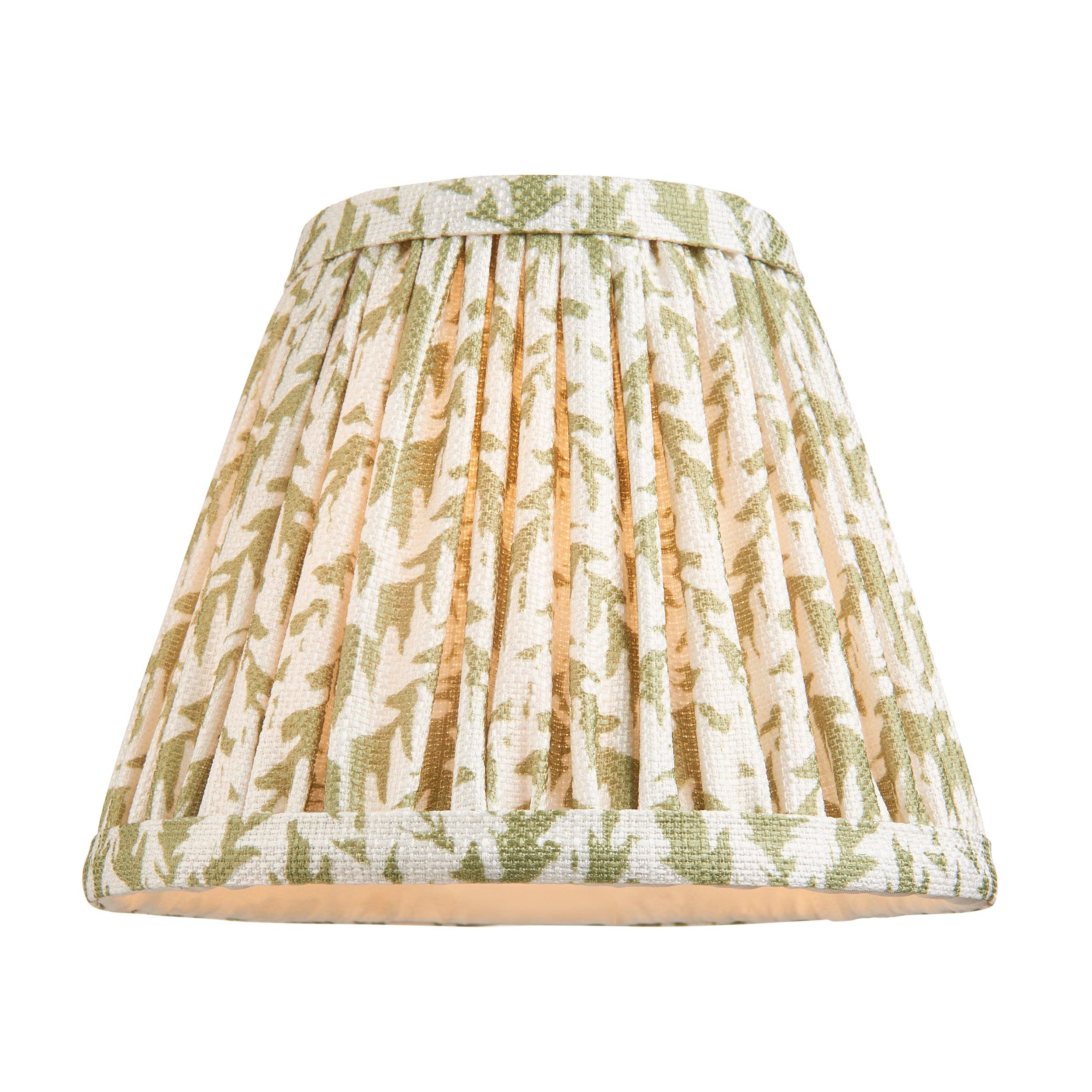 Chester Large Brass Ceiling Pendant Light With Green Leaf 16cm Shades