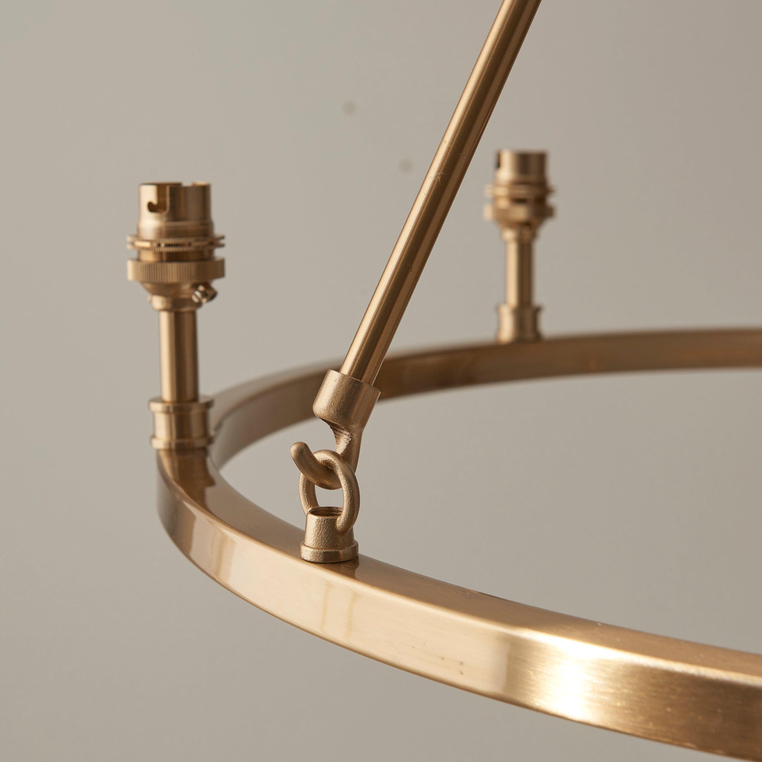 Chester Large Brass Ceiling Pendant Light With Green Zigzag 16cm Shades