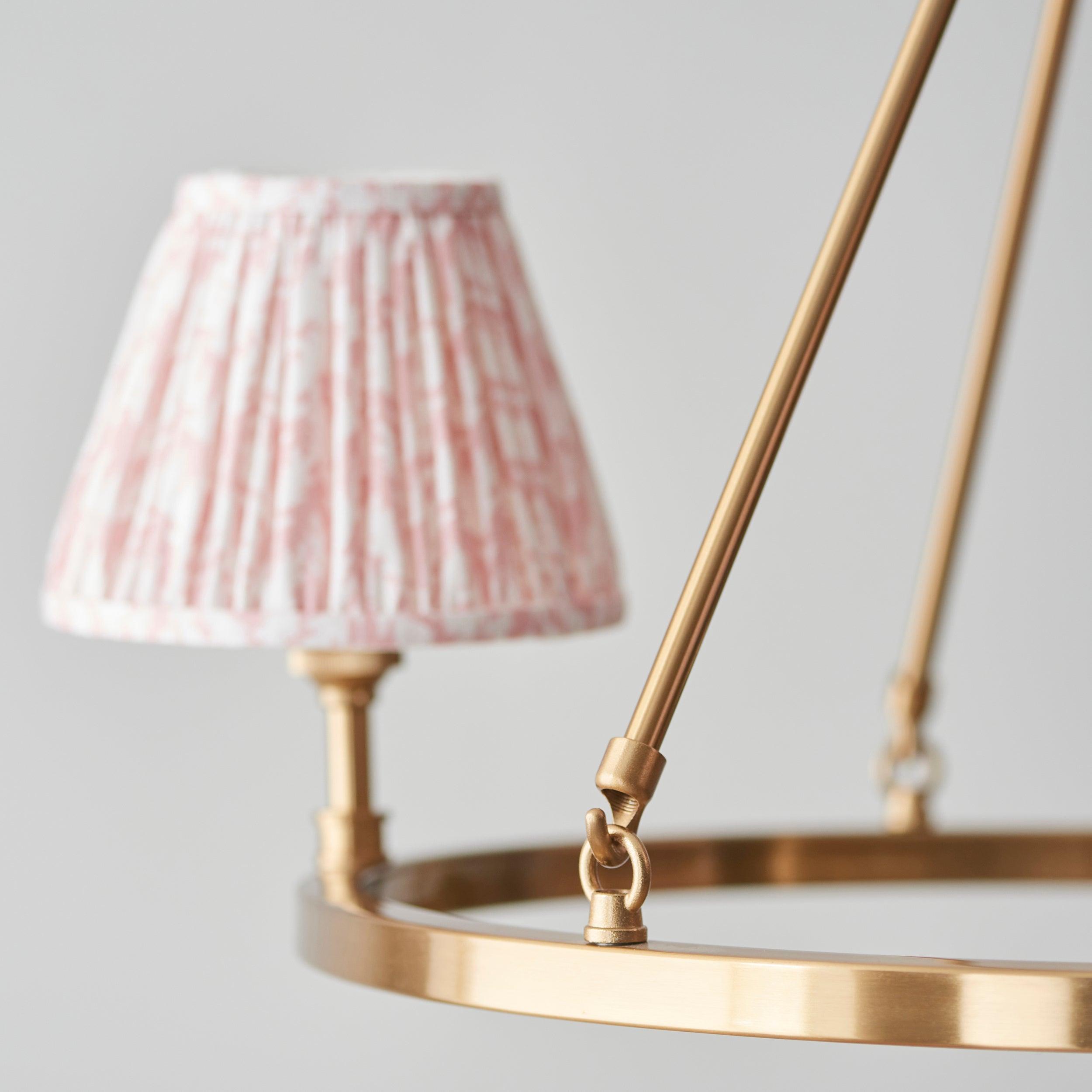 Chester Brass Ceiling Pendant Light With Peachy Keen 16cm Shades