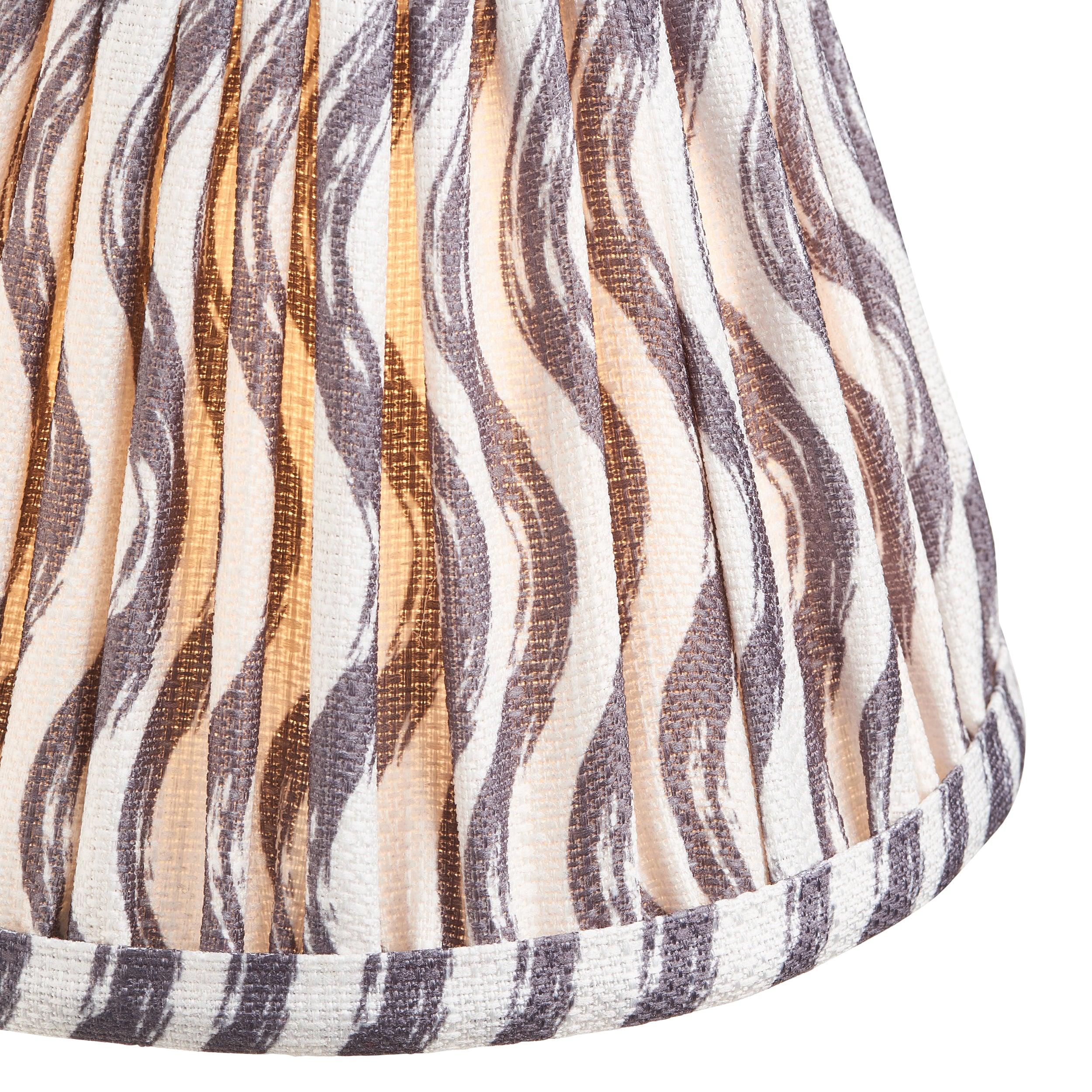 Chester Brass Ceiling Pendant Light With Grey Ikat 16cm Shades