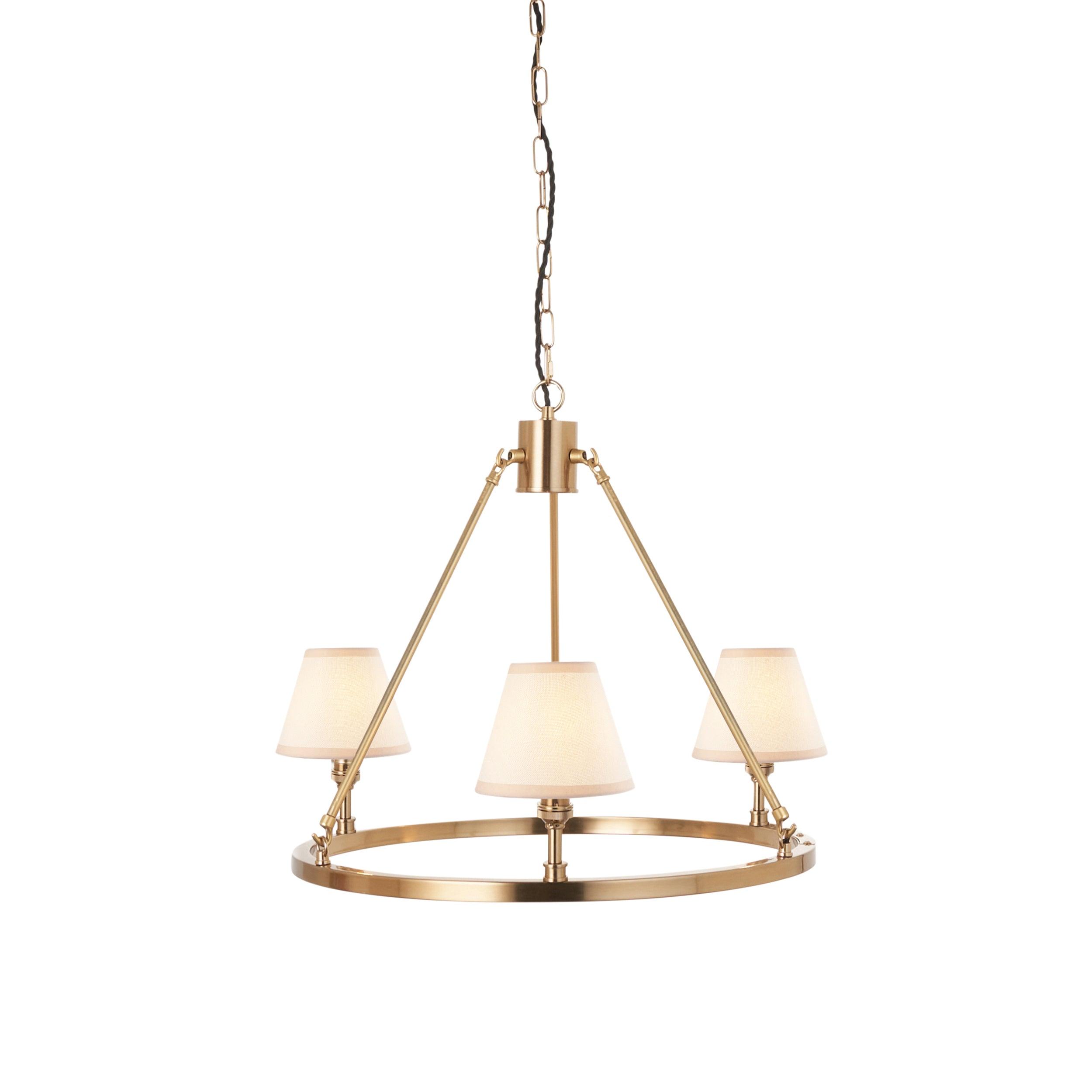 Chester Brass Ceiling Pendant Light With White Ivy 16cm Shades