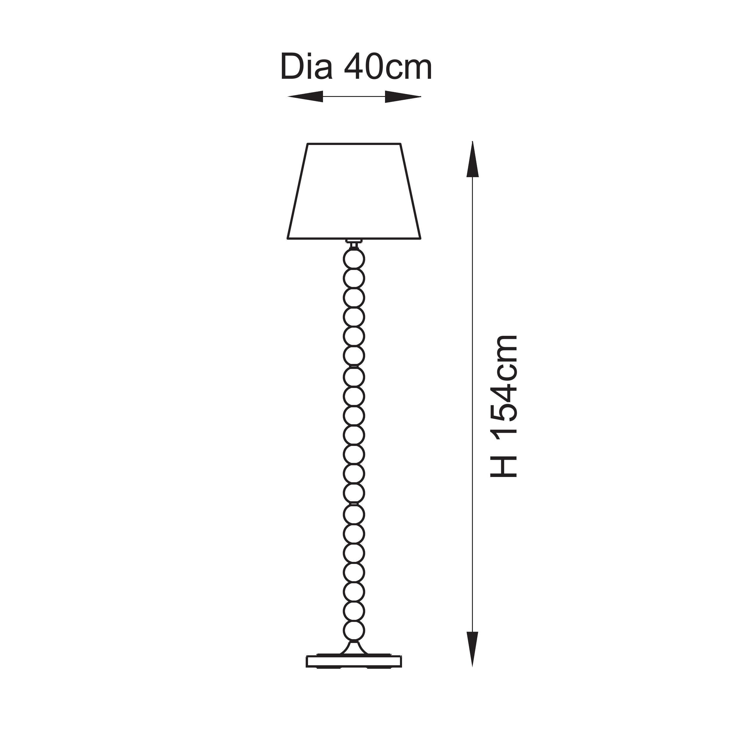 Higgledy Almond White Floor Lamp & Ikat 40cm Marlin Blue Shade