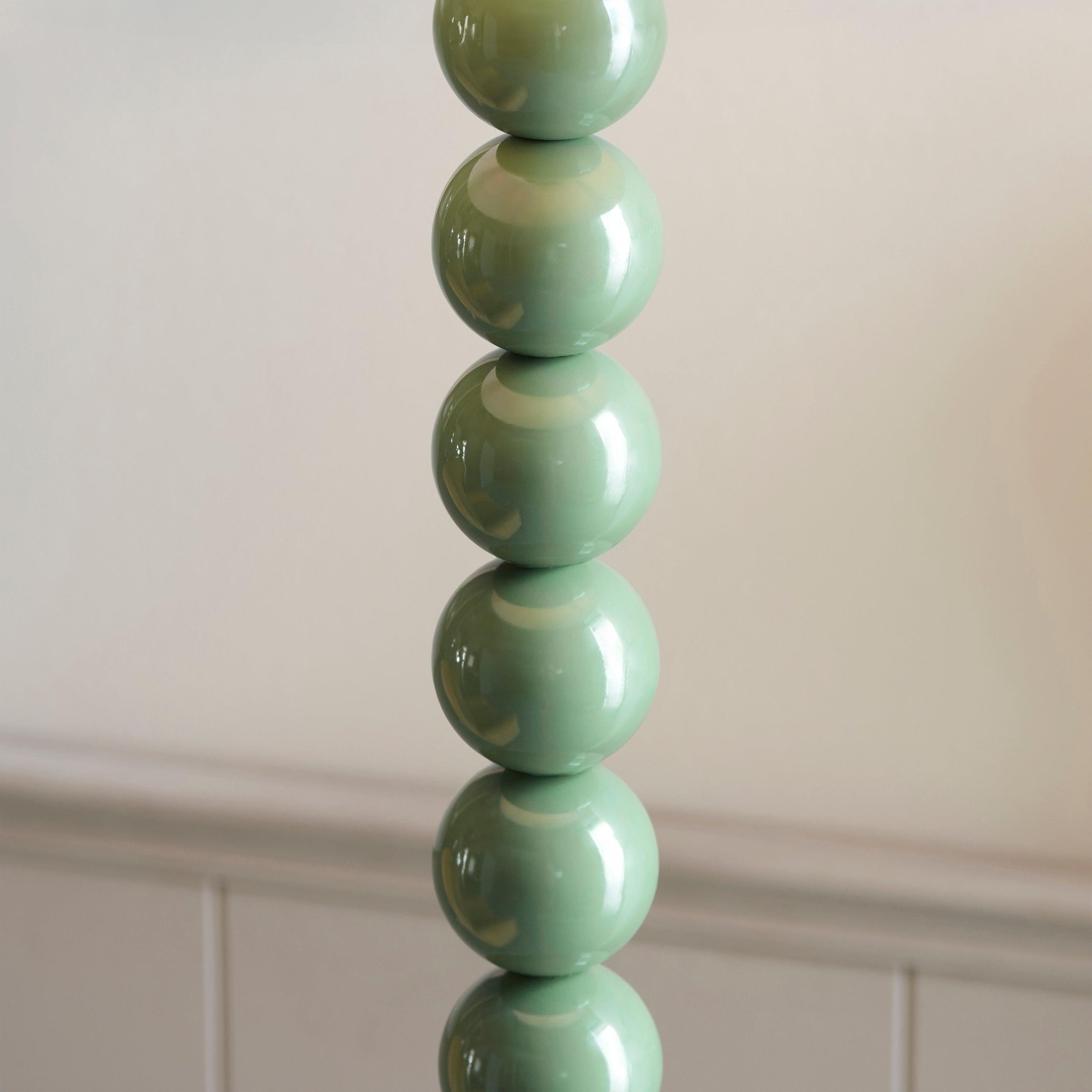 Higgledy Green Floor Lamp & Zigzag 40cm Pearl Grey Shade
