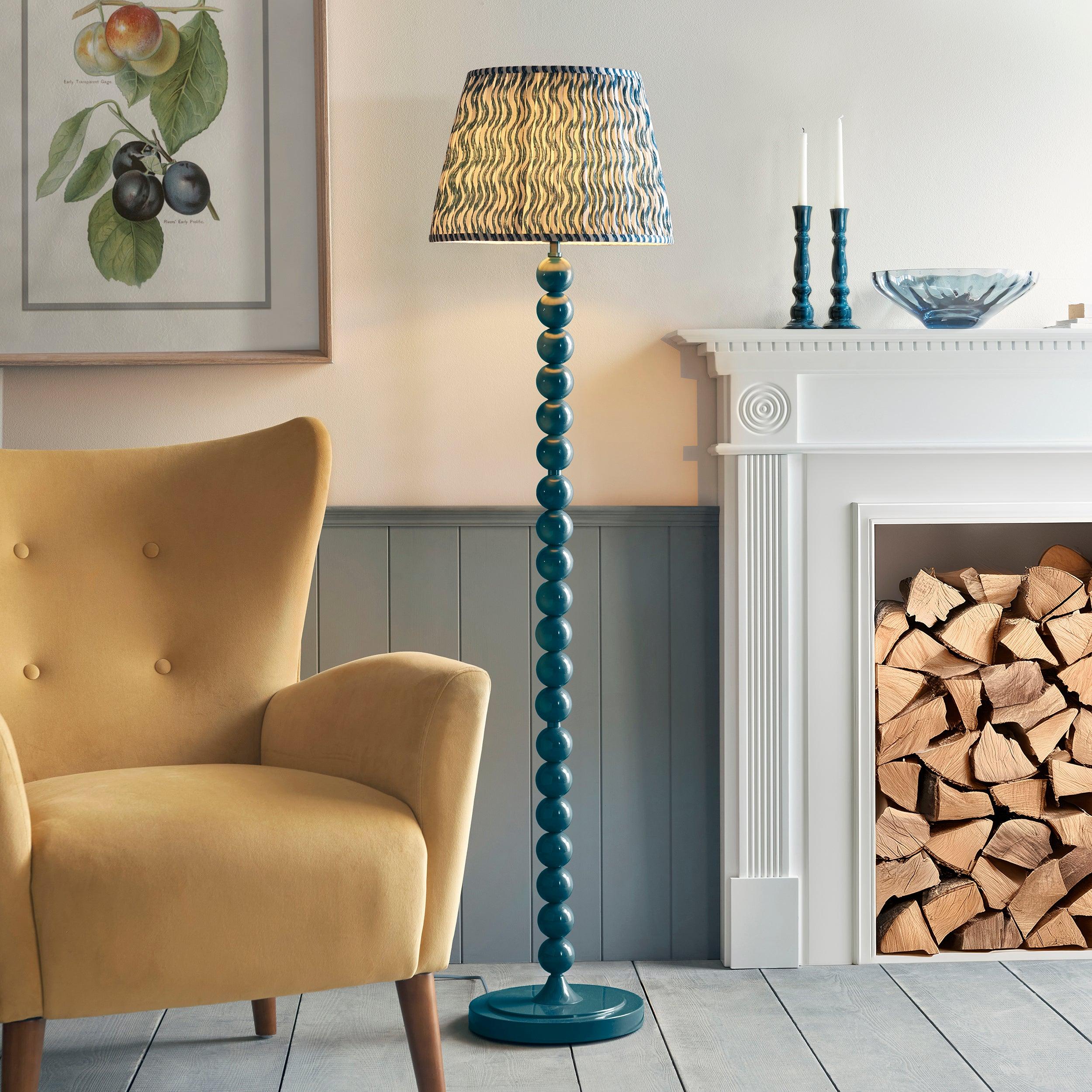 Higgledy Blue Floor Lamp & Ripple 40cm Marlin Blue Shade