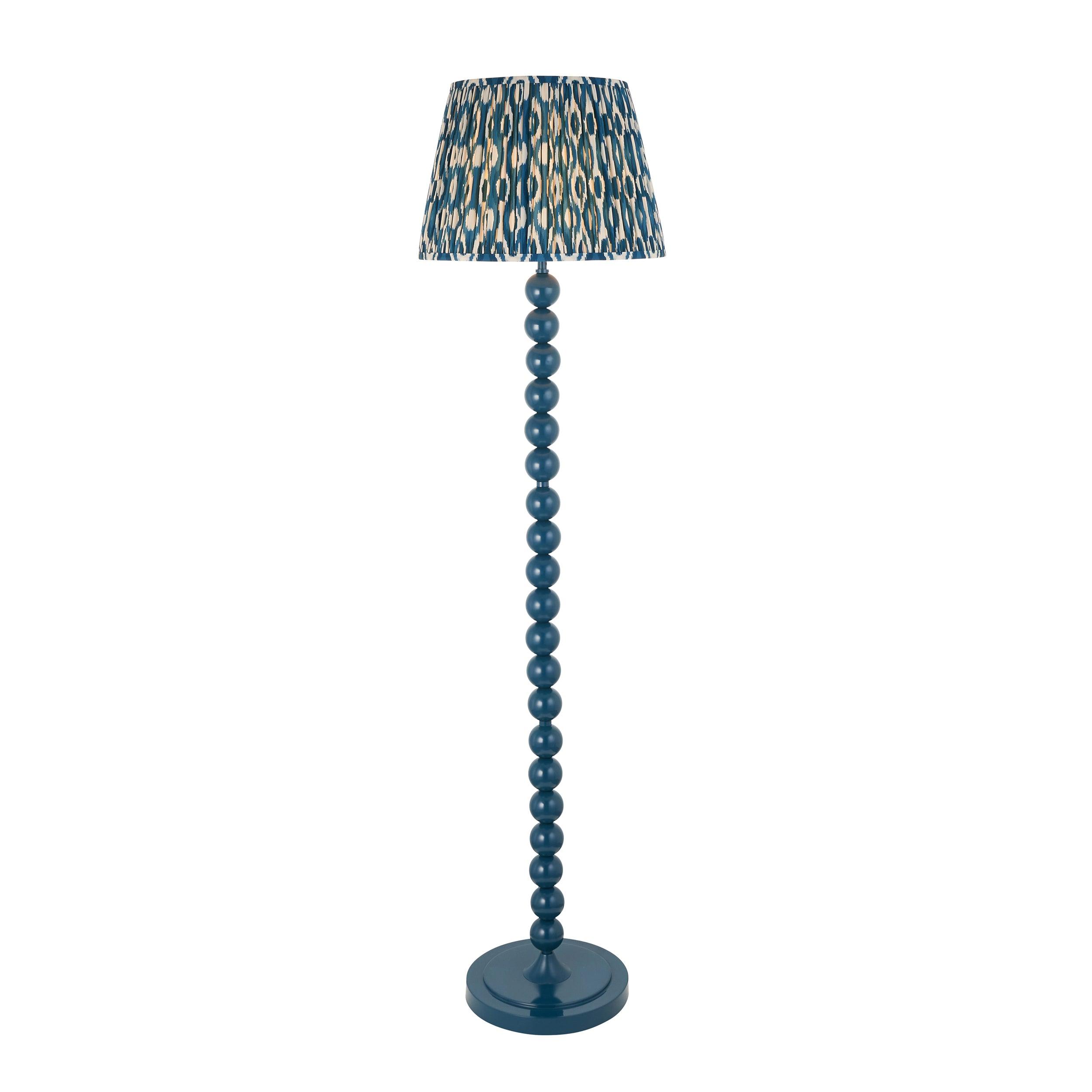 Higgledy Blue Floor Lamp & Ikat 40cm Marlin Blue Shade