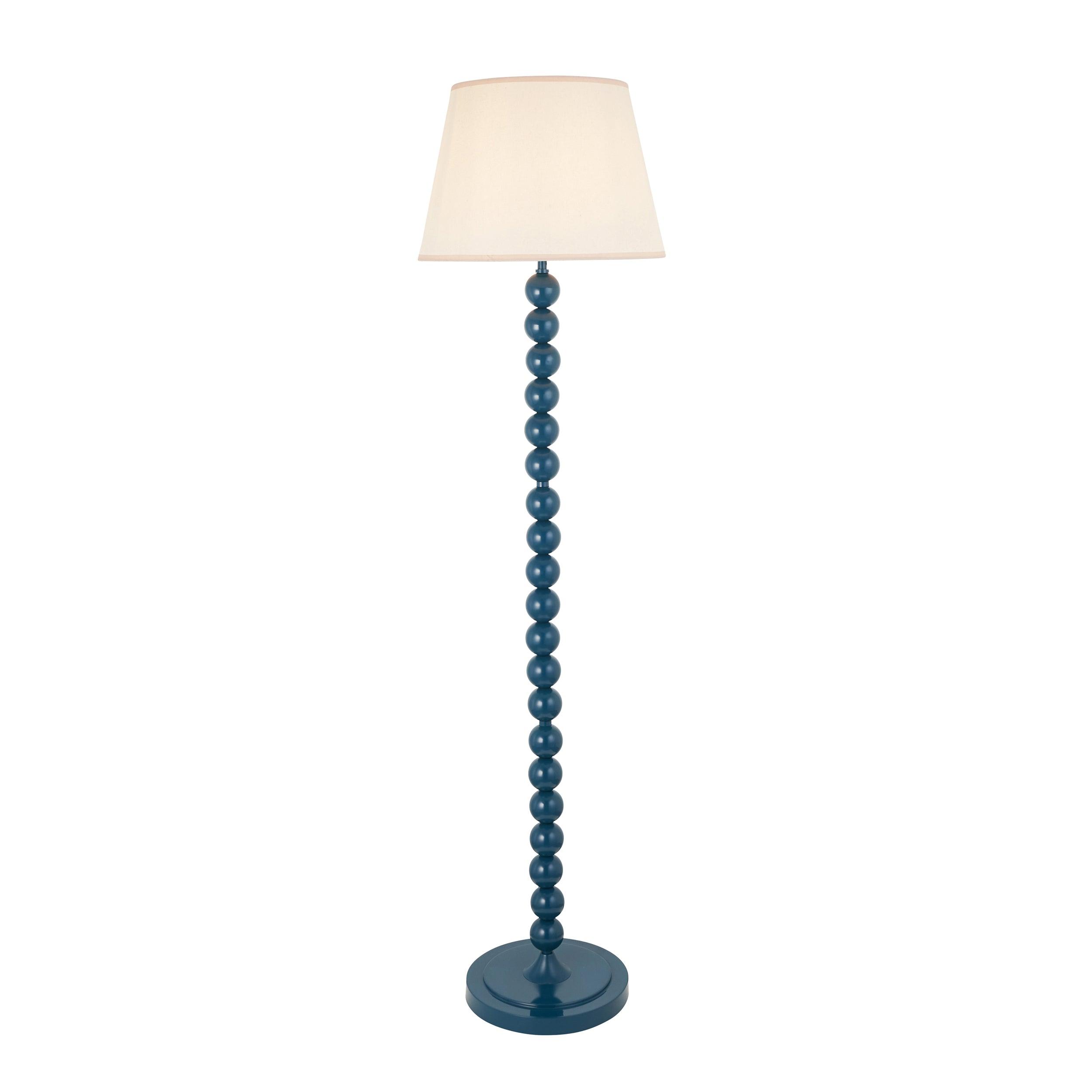Higgledy Blue Floor Lamp & Ivy 40cm Vintage White Shade
