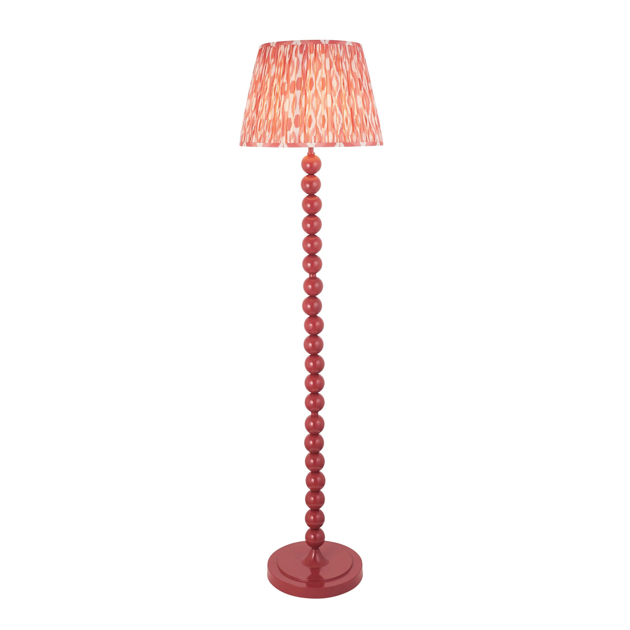Higgledy Pink Floor Lamp & Ikat 40cm Coral Pink Shade