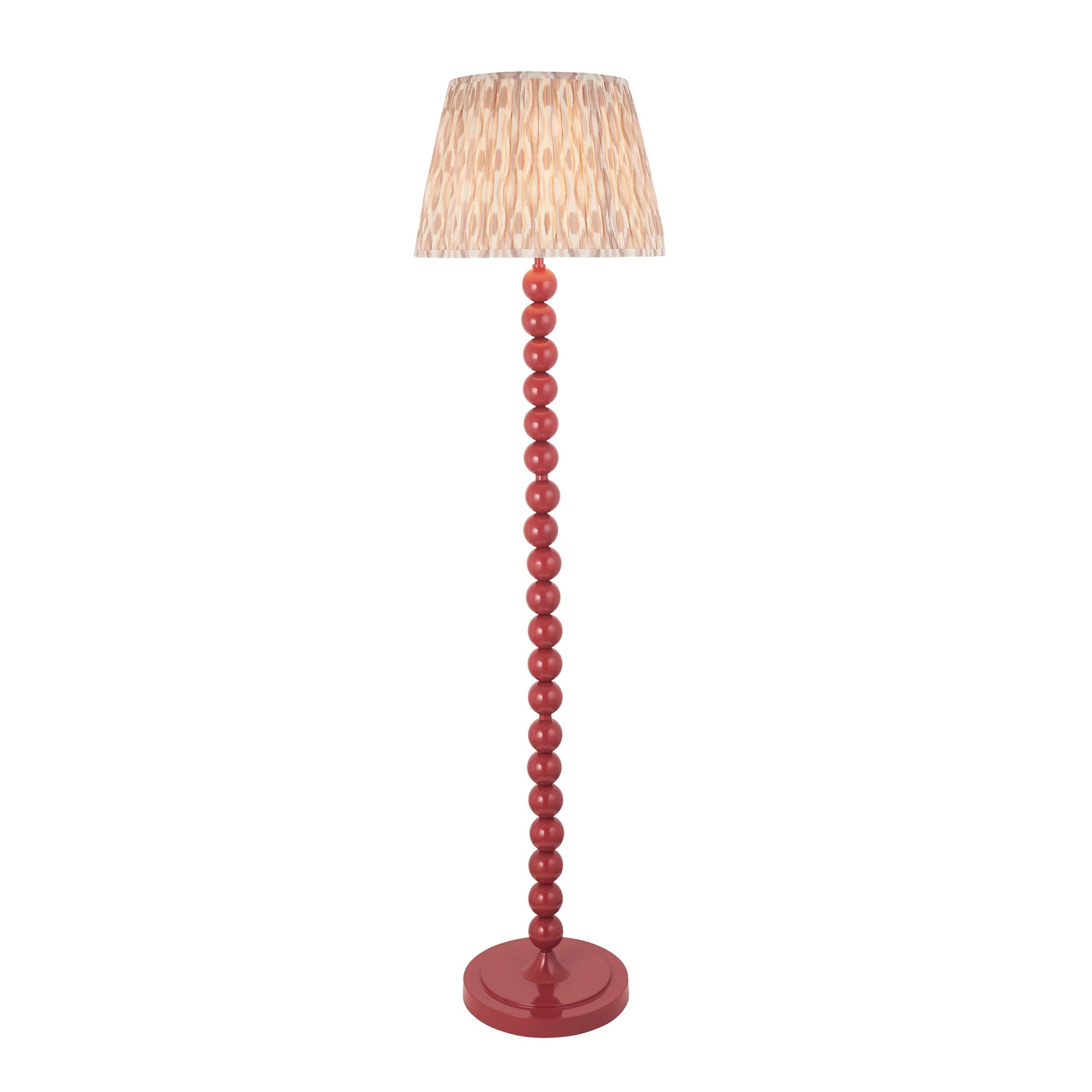 Higgledy Pink Floor Lamp & Ikat 40cm Neutral Shade