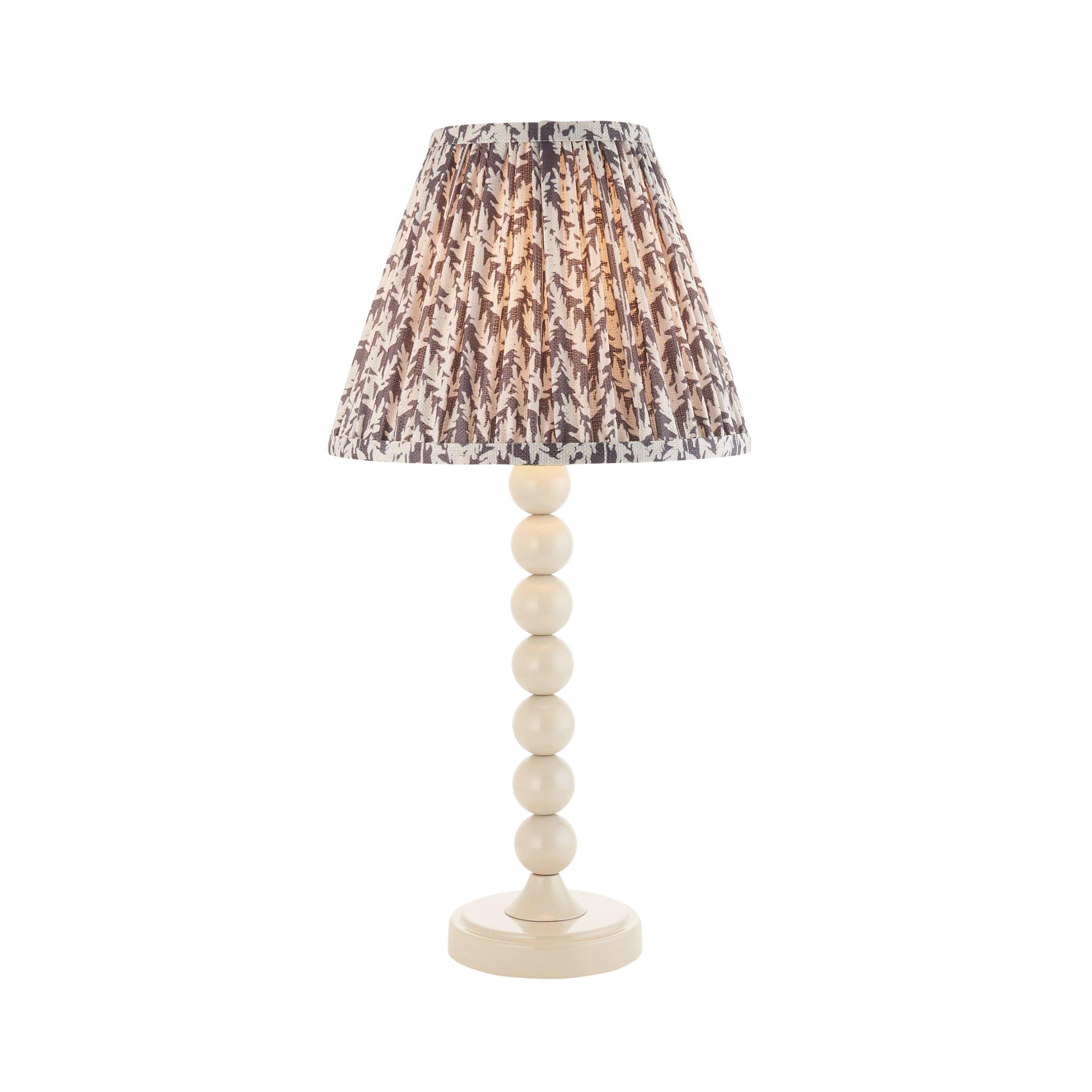 Higgledy White Table Lamp & Leaf 25cm Pearl Grey Shade