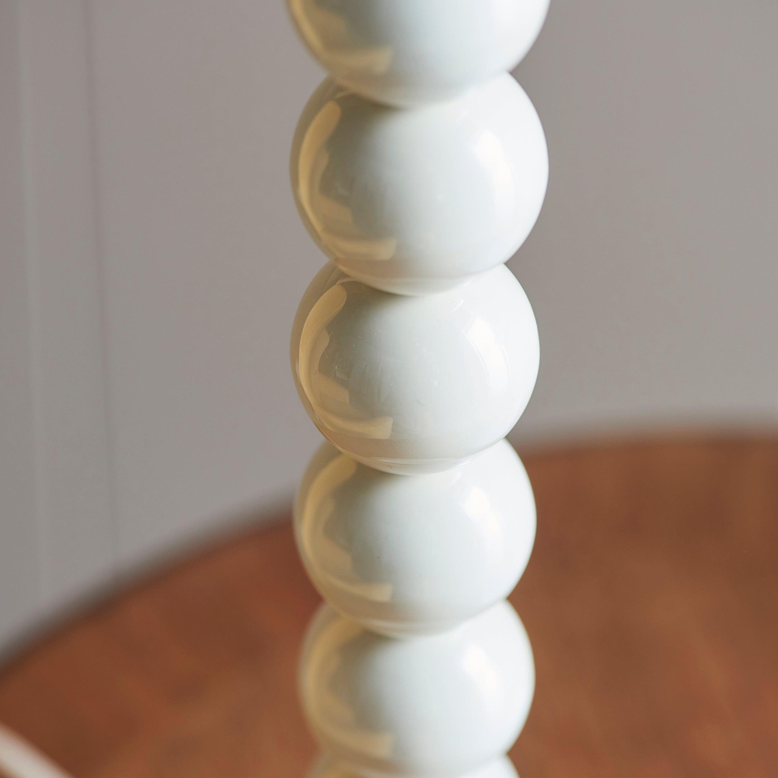 Higgledy White Table Lamp & Leaf 25cm Pearl Grey Shade