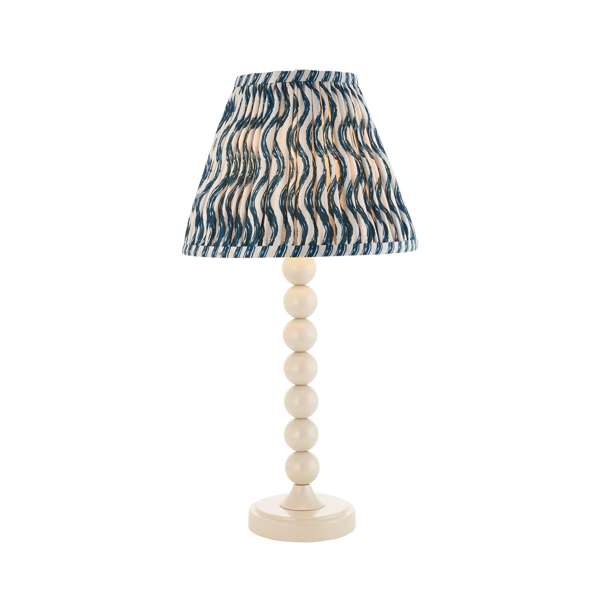 Higgledy White Table Lamp & Ripple 25cm Marlin Blue Shade