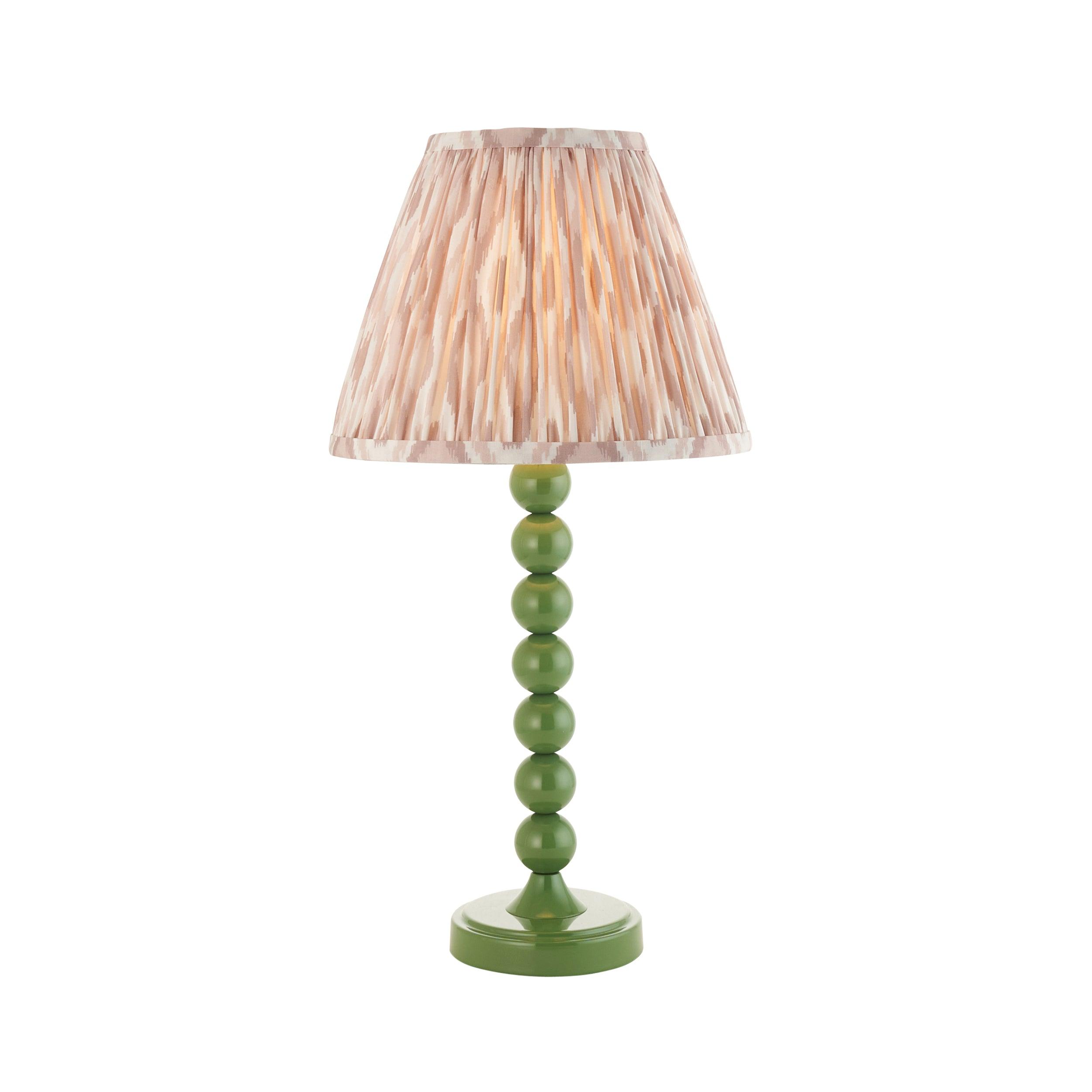 Higgledy Green Table Lamp & Ikat 25cm Neutral Shade
