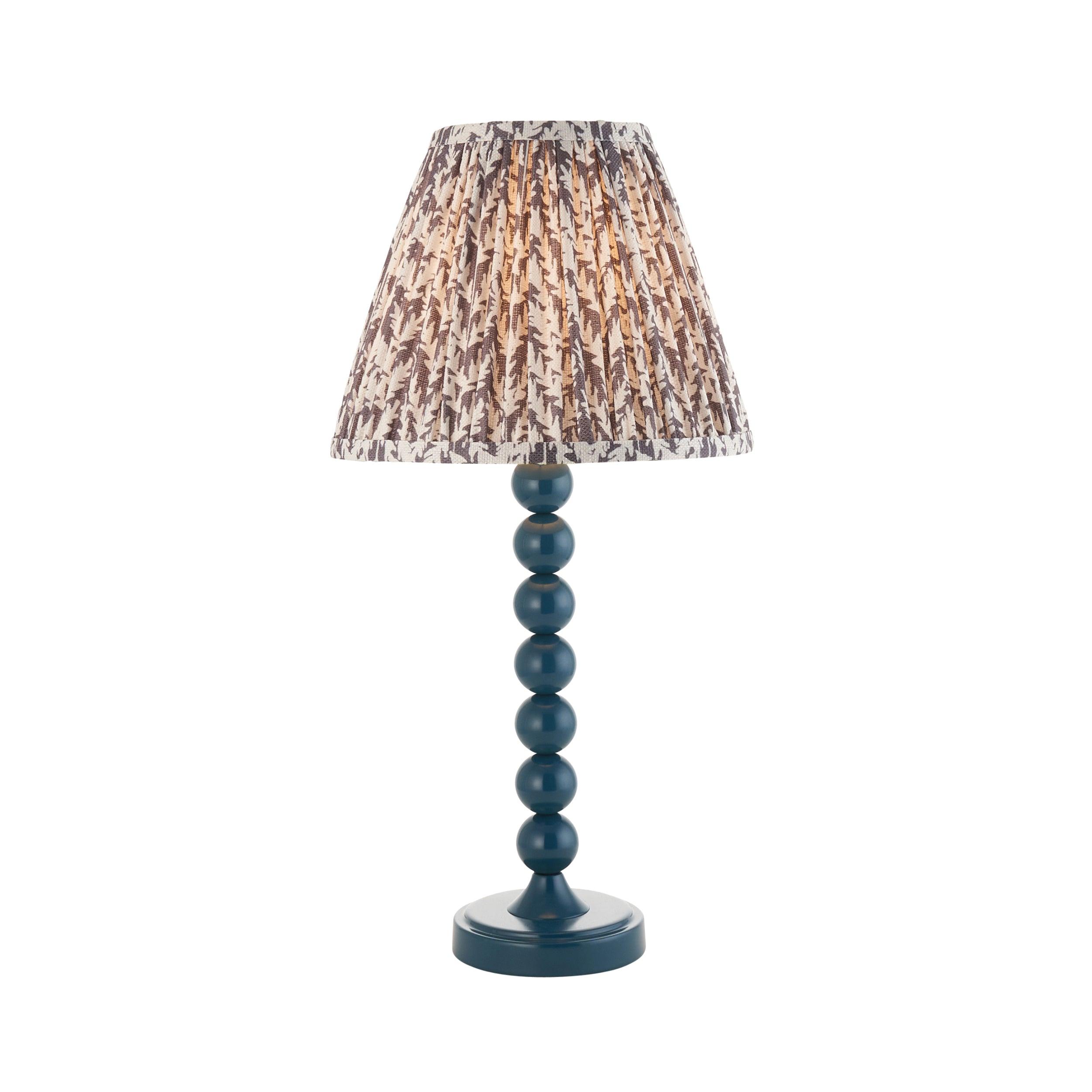 Higgledy Blue Table Lamp & Leaf 25cm Pearl Grey Shade
