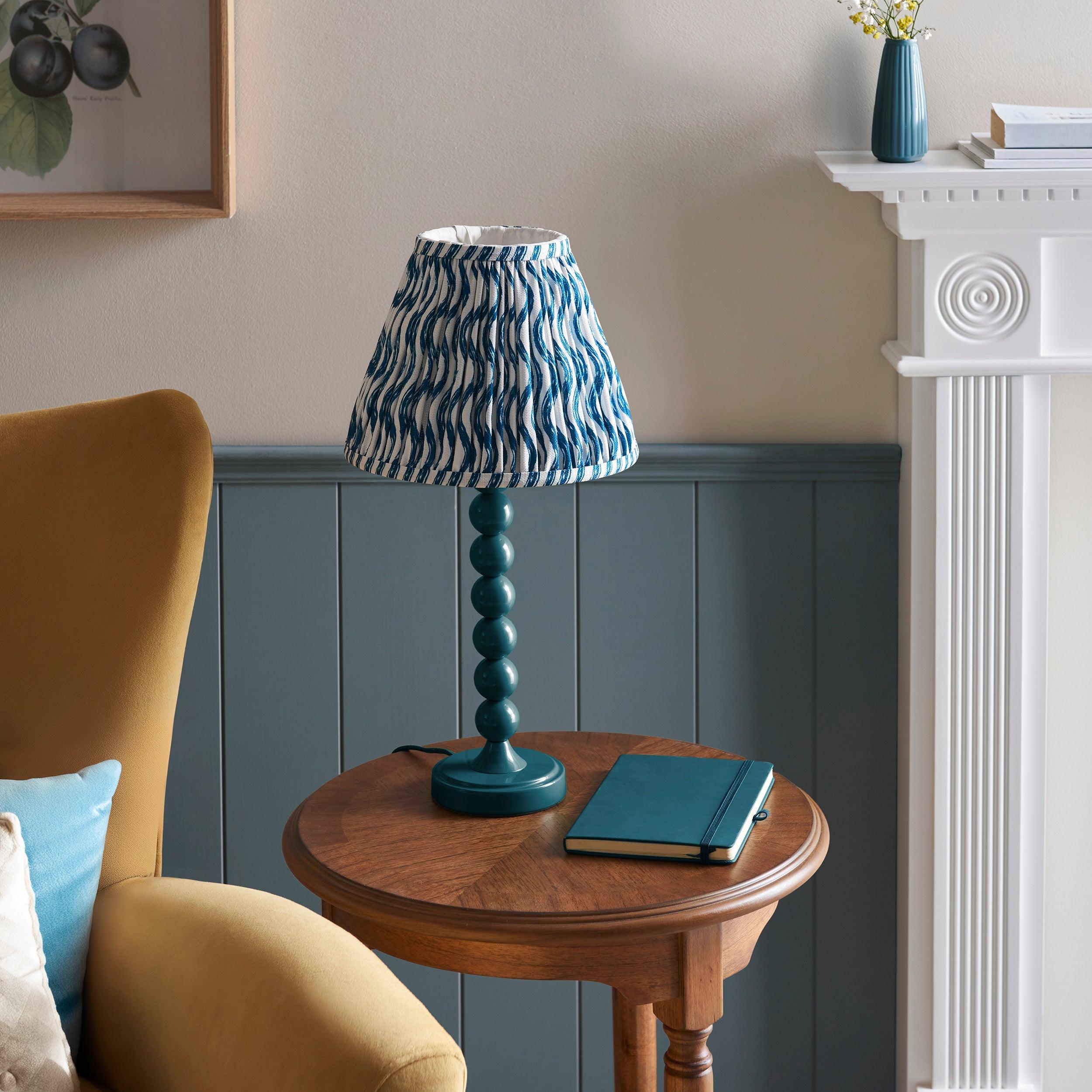 Higgledy Blue Table Lamp & Ripple 25cm Marlin Blue Shade