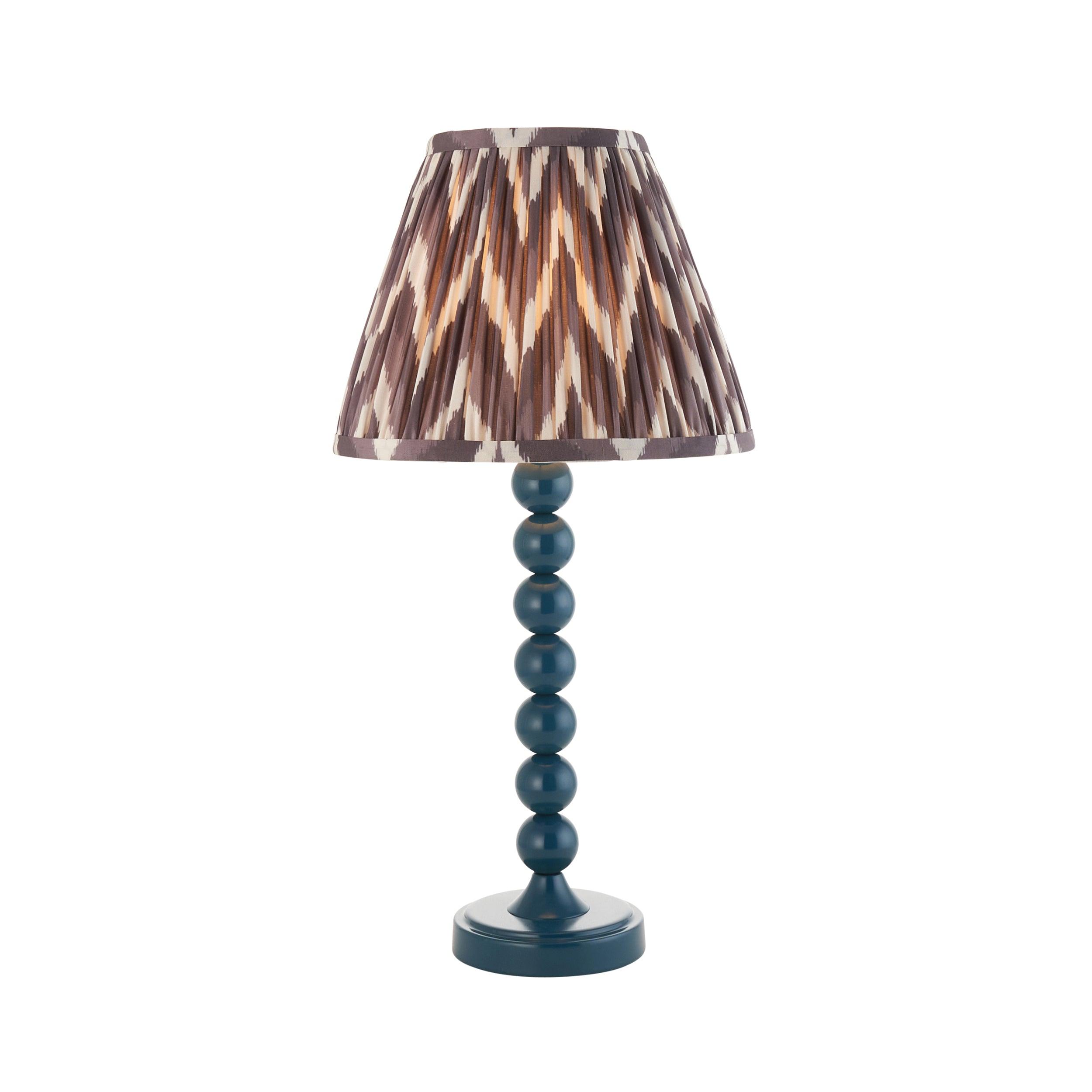 Higgledy Blue Table Lamp & Zigzag 25cm Pearl Grey Shade