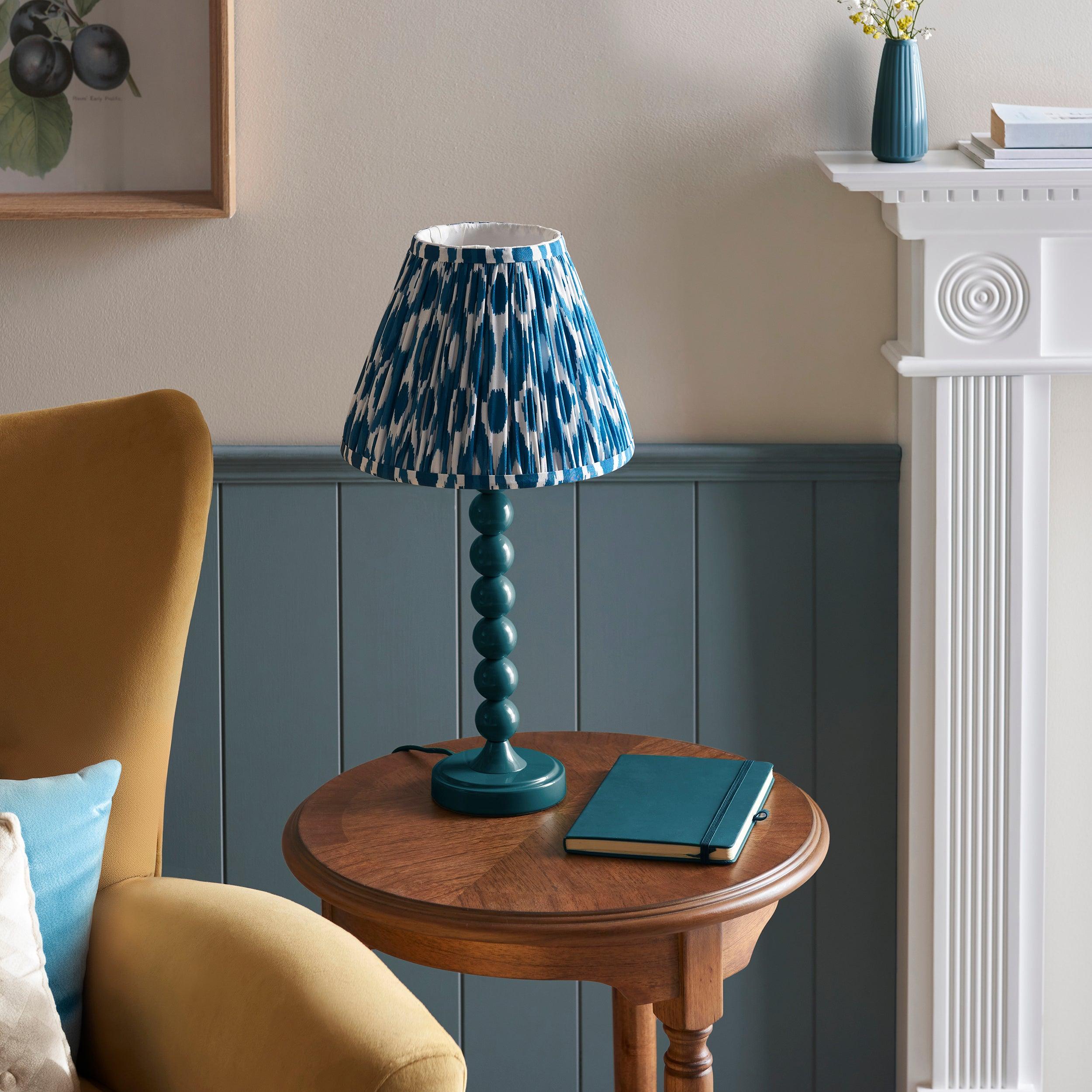 Higgledy Blue Table Lamp & Ikat 25cm Marlin Blue Shade