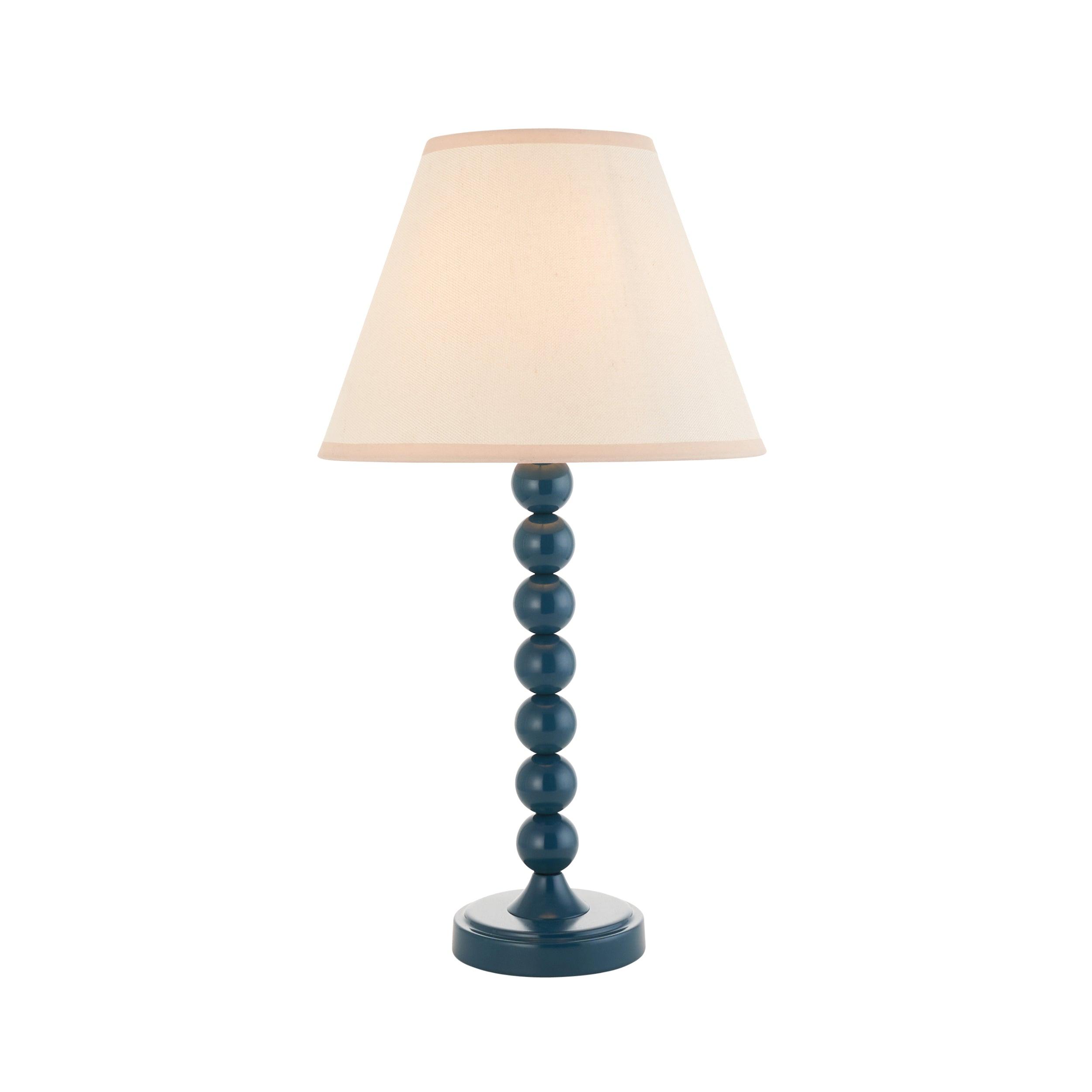Higgledy Blue Table Lamp & Ivy 25cm Vintage White Shade