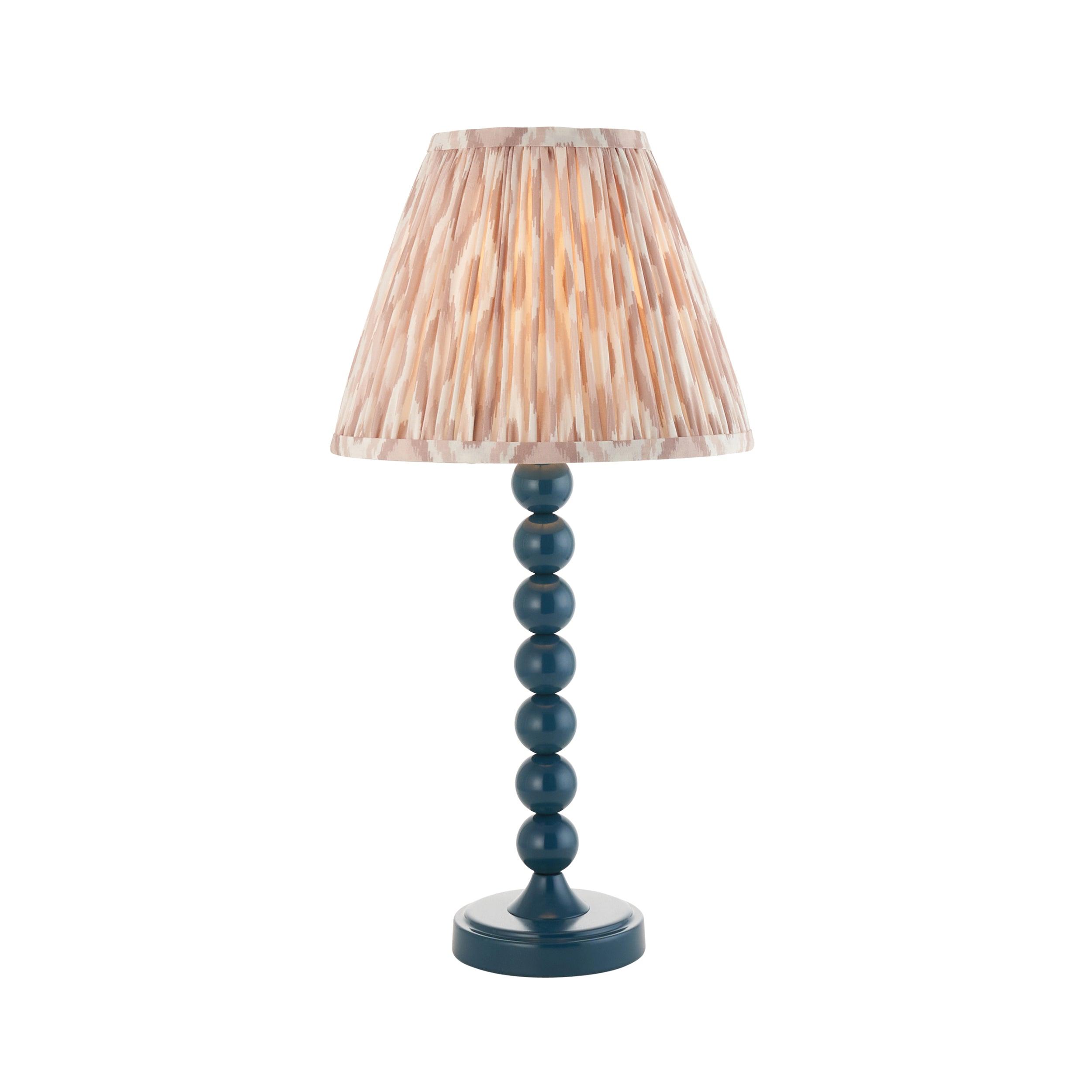 Higgledy Blue Table Lamp & Ikat 25cm Neutral Shade