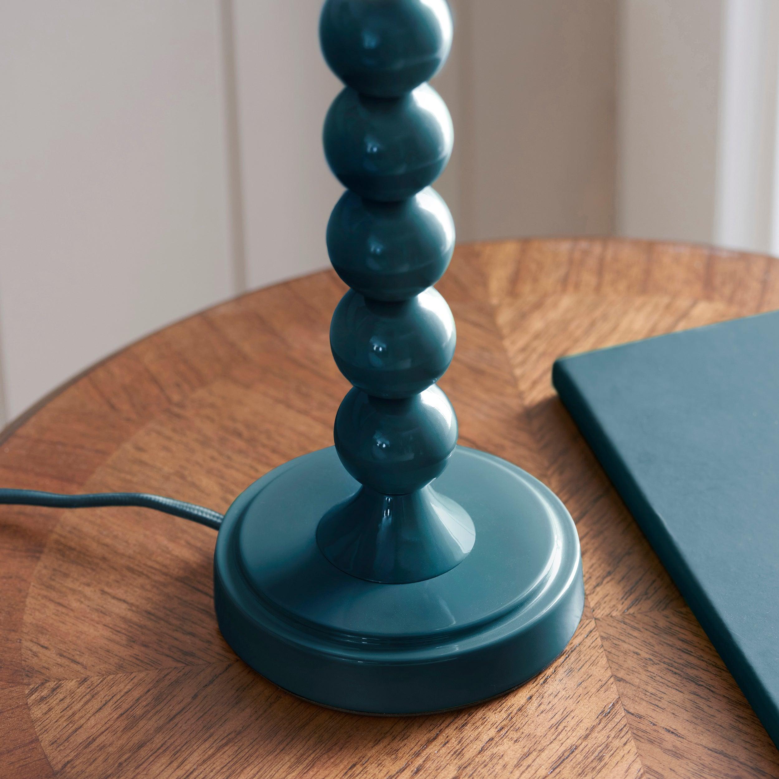 Higgledy Blue Table Lamp & Ikat 25cm Neutral Shade